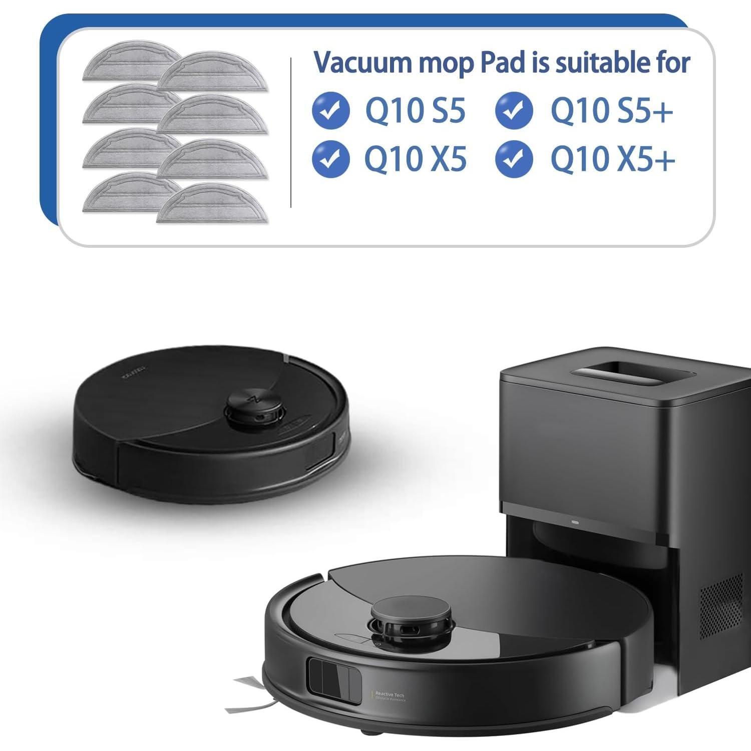 Paquete de 8 paños de mopa Munt Taishan para Roborock Q10