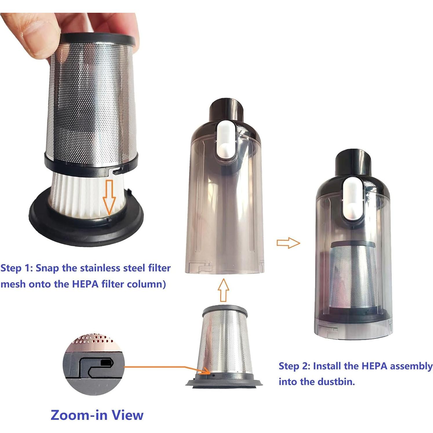 4 Filtros HEPA Reemplazo Feenynic para Aspiradoras MONOZEL y dormzie