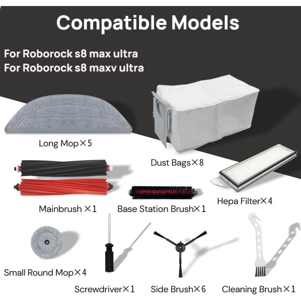 Kit de Accesorios 31 Piezas para Aspiradora Roborock S8 Max Ultra