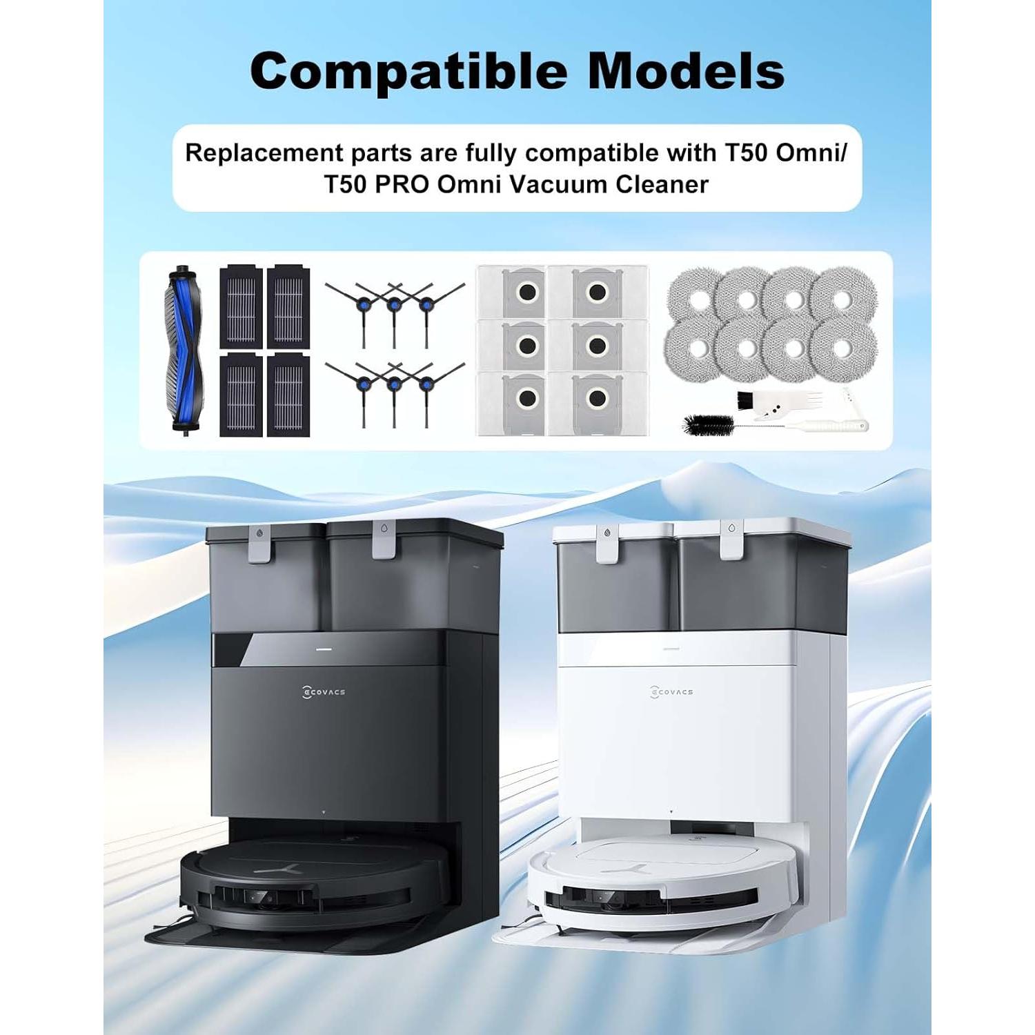 Kit de Repuesto Yivy 27 Piezas para ECOVACS T50 Omni