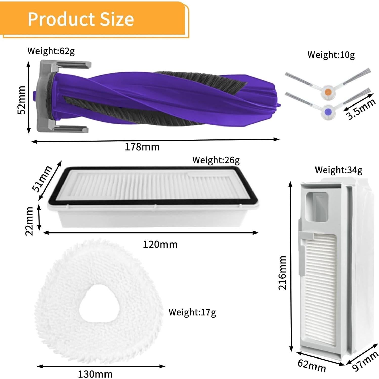 Kit de Repuestos ECOMAID para Aspiradora Narwal Freo X Ultra - 16 Piezas