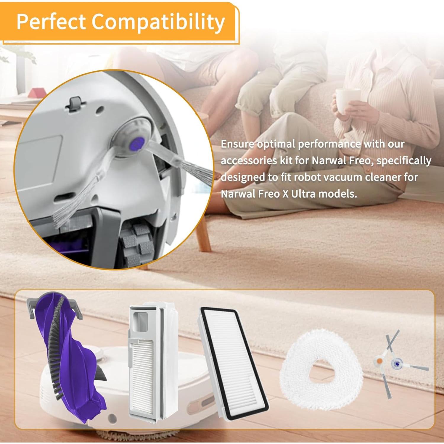 Kit de Repuestos ECOMAID para Aspiradora Narwal Freo X Ultra - 16 Piezas