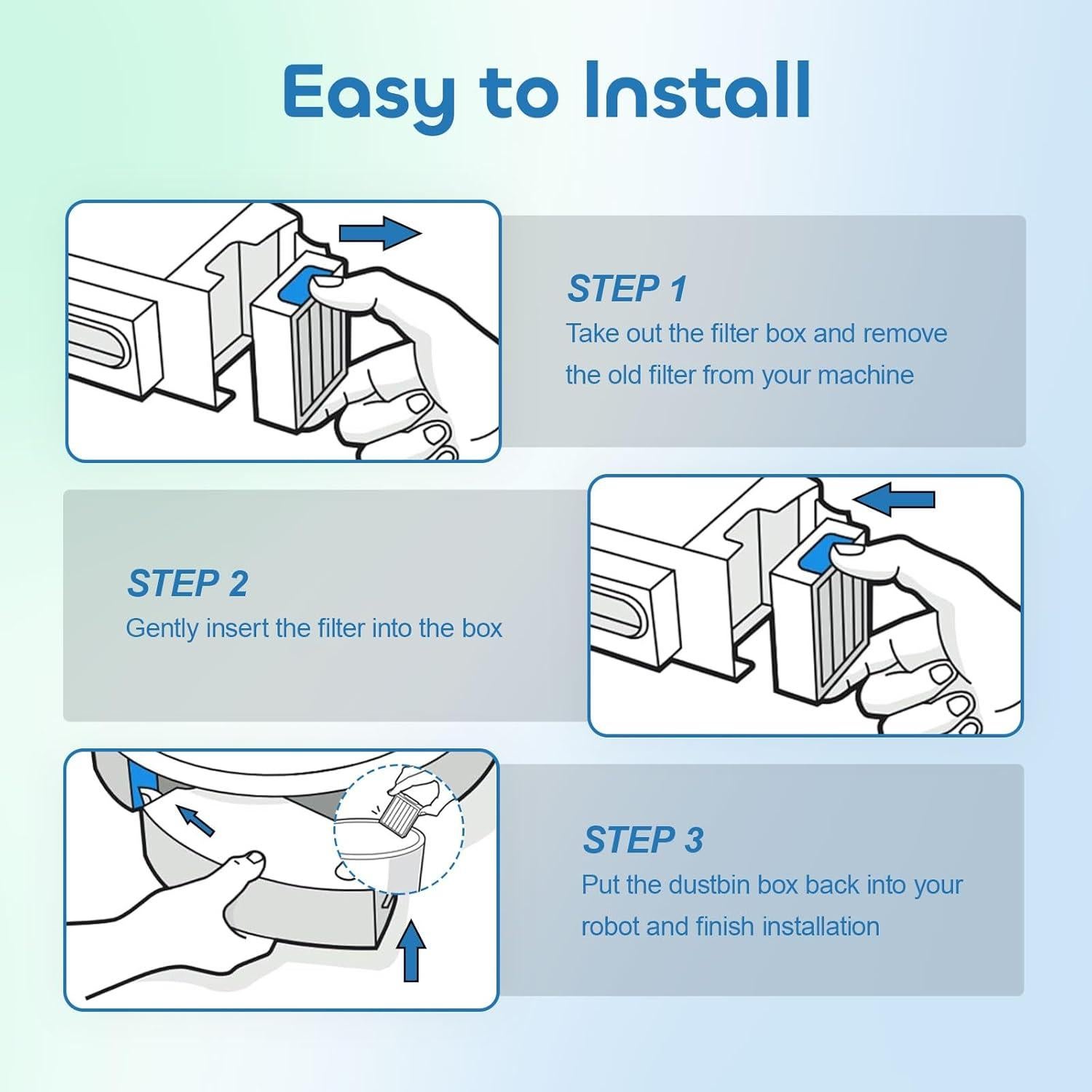Filtros HEPA de Reemplazo Fanulter para iRobot Roomba - 6 Paquetes