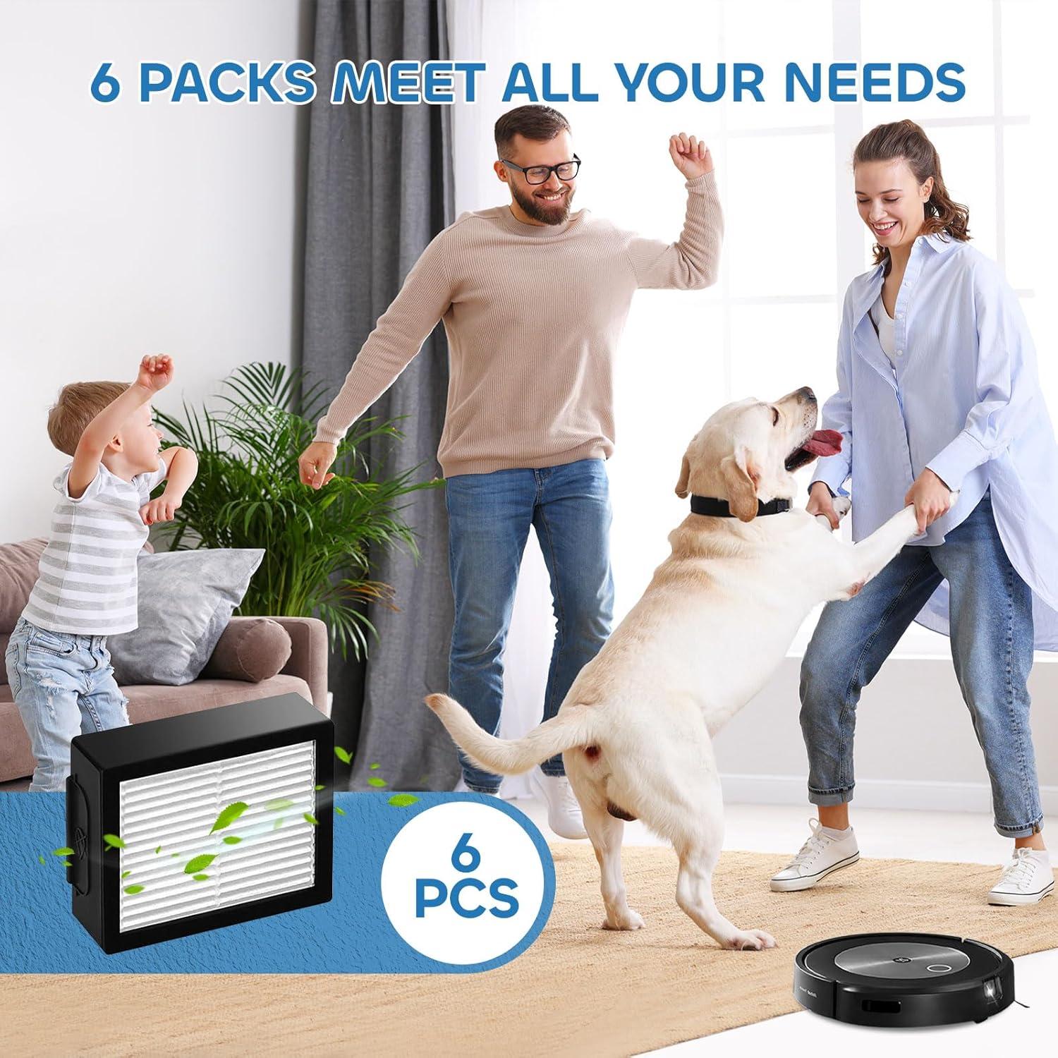 Filtros HEPA de Reemplazo Fanulter para iRobot Roomba - 6 Paquetes
