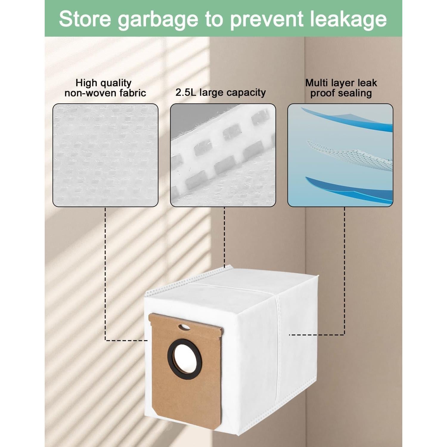 Paquete de 10 bolsas de polvo 2.5L Hoxxu para Eufy L50 L60