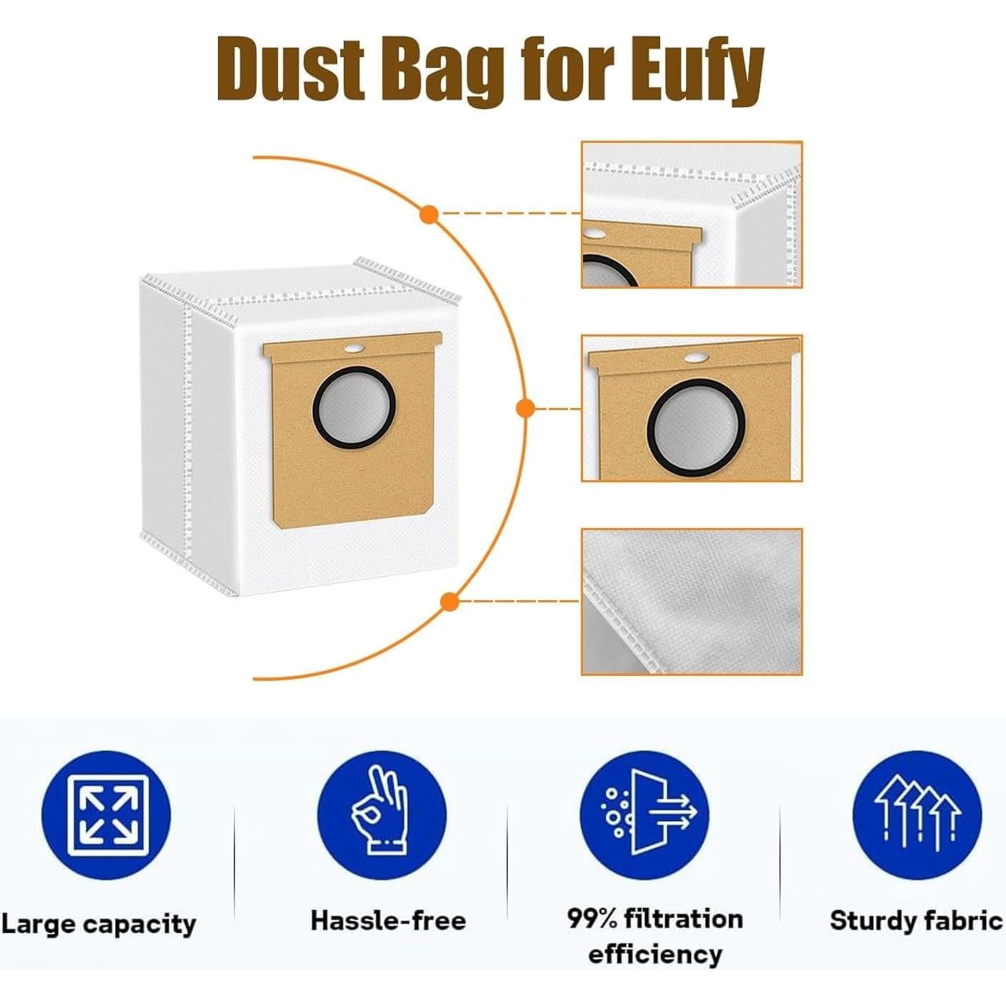 Paquete de 10 bolsas de polvo 2.5L Hoxxu para Eufy L50 L60