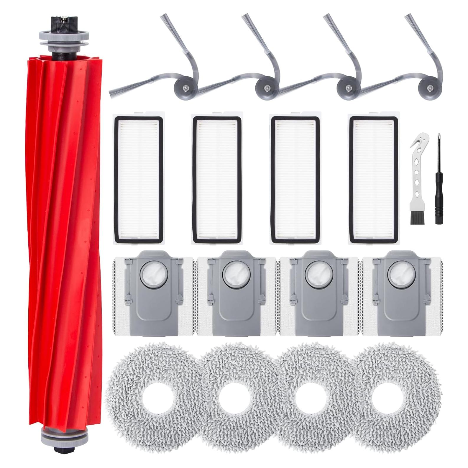 Kit de Accesorios Jegehoyo para Roborock QV 35A/35S - 1 Cepillo, 4 Filtros, 4 Paños