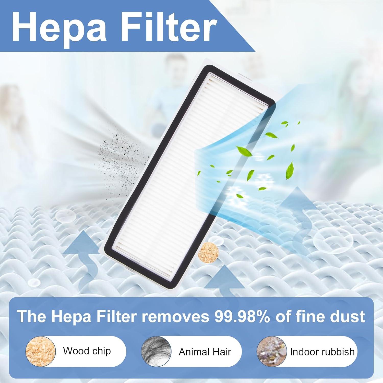 Kit de Accesorios Jegehoyo para Roborock QV 35A/35S - 1 Cepillo, 4 Filtros, 4 Paños