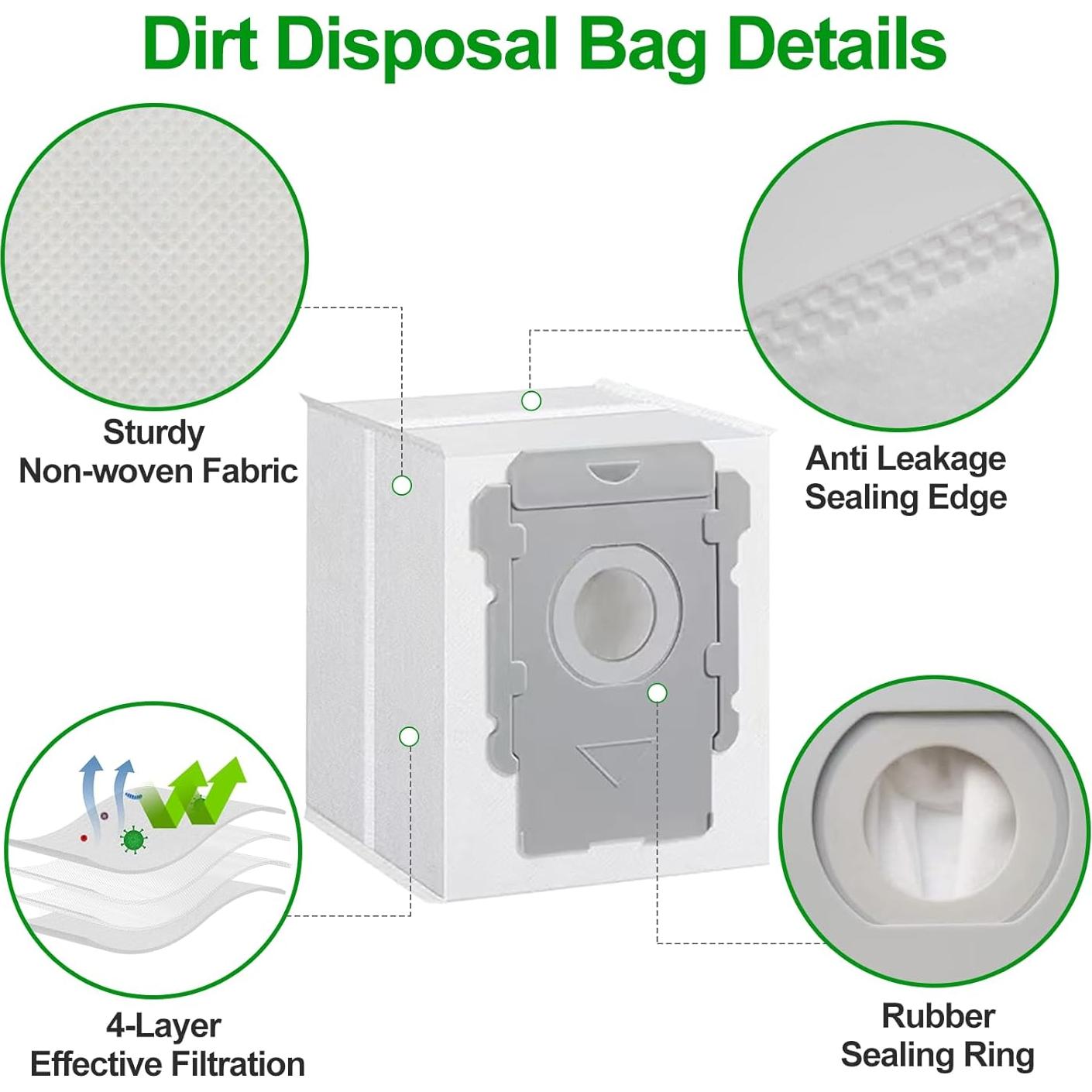 Paquete de 12 bolsas de vacío Omiracle para iRobot Roomba