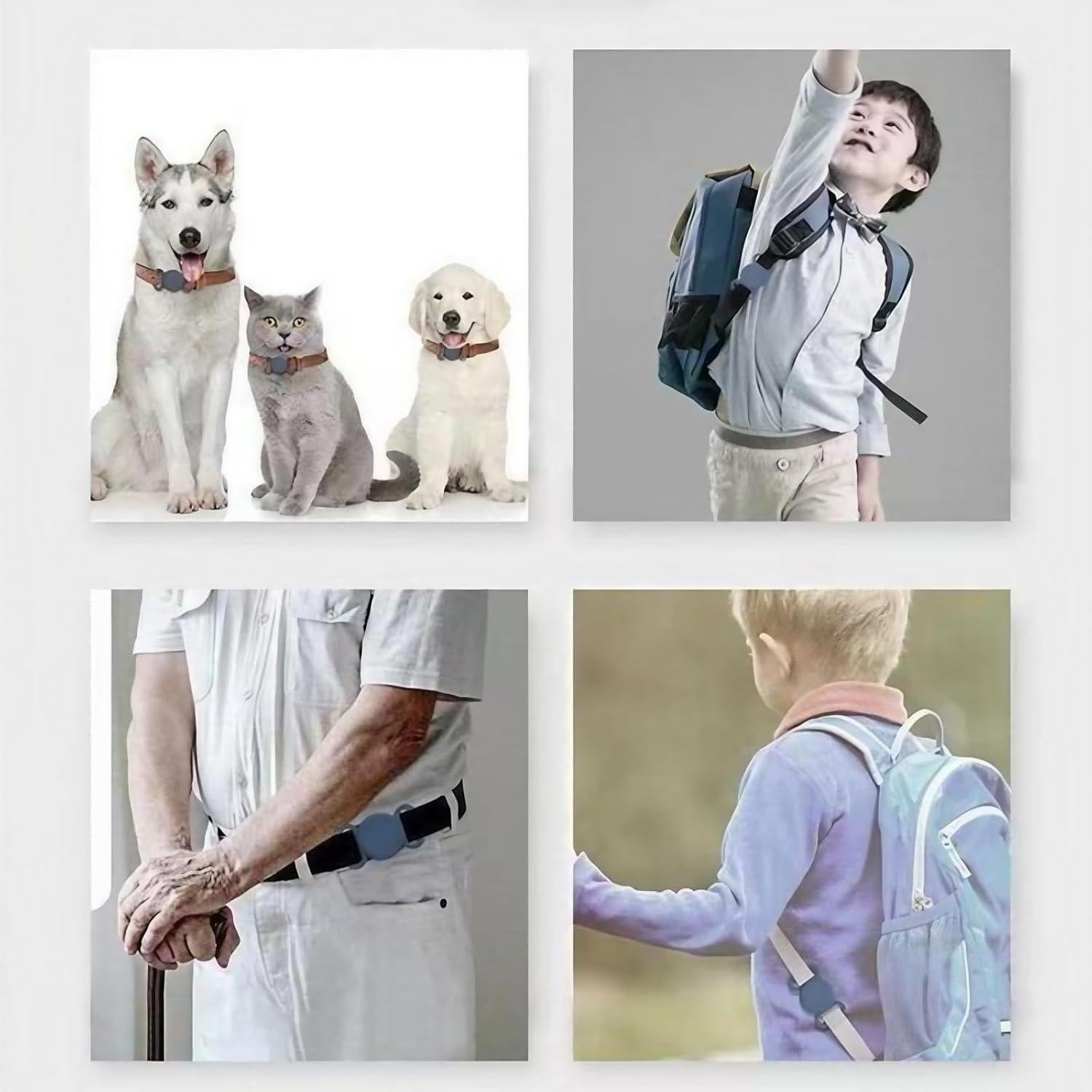 Set 8 en 1 Soporte Silicona para Apple AirTag - Protección Llaves, Mascotas