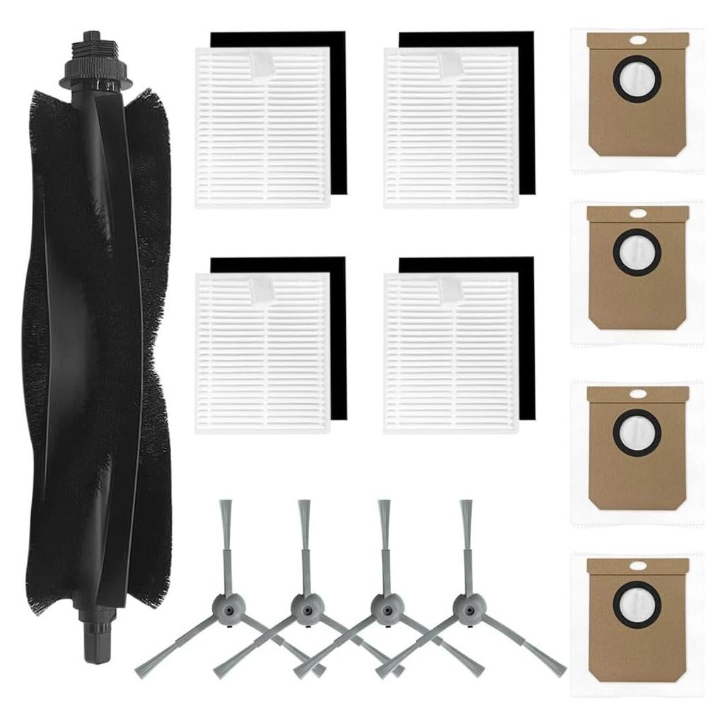 Accesorios de Repuesto Zengerent para Eufy L60/L50 - 1 Cepillo, 4 Filtros HEPA, 4 Cepillos Laterales, 4 Bolsas