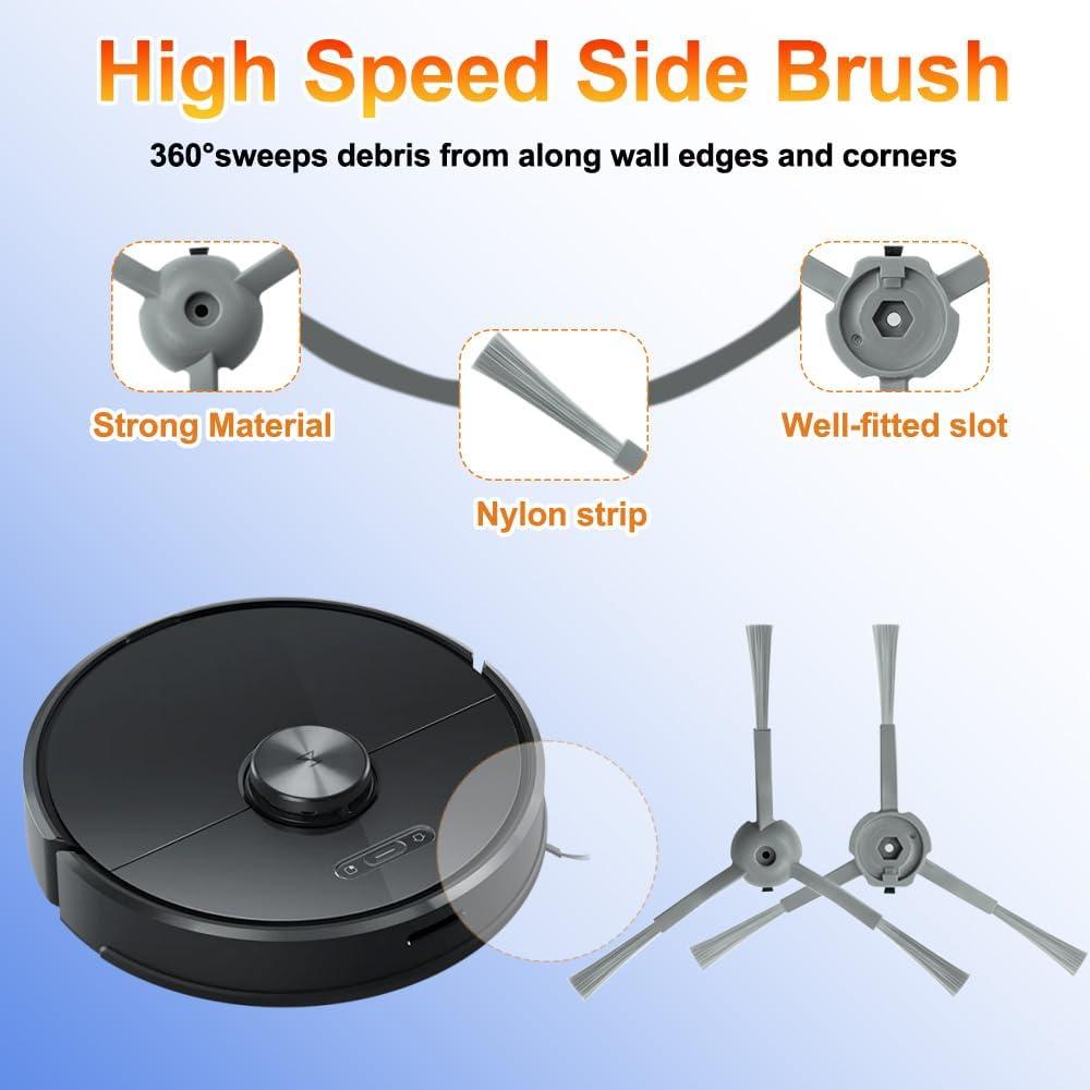 Accesorios de Repuesto Zengerent para Eufy L60/L50 - 1 Cepillo, 4 Filtros HEPA, 4 Cepillos Laterales, 4 Bolsas