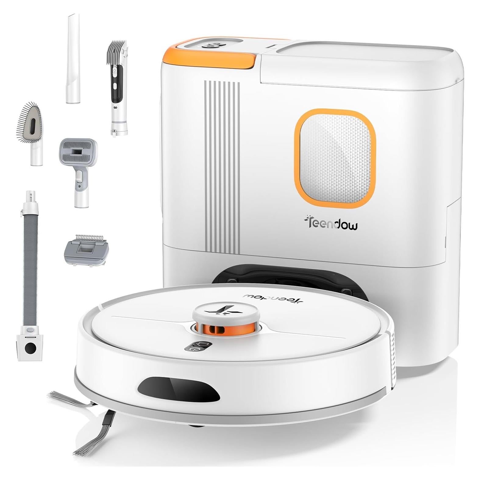 Aspiradora Robot para Mascotas 6000Pa con Auto-Desvaciamiento