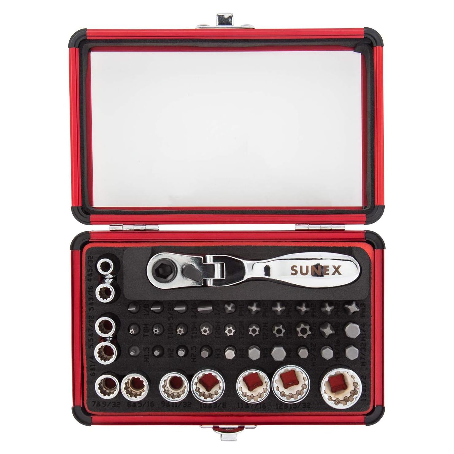 Juego de Enchufes Sunex 9732 44 Piezas 1/4" Doble Cabeza