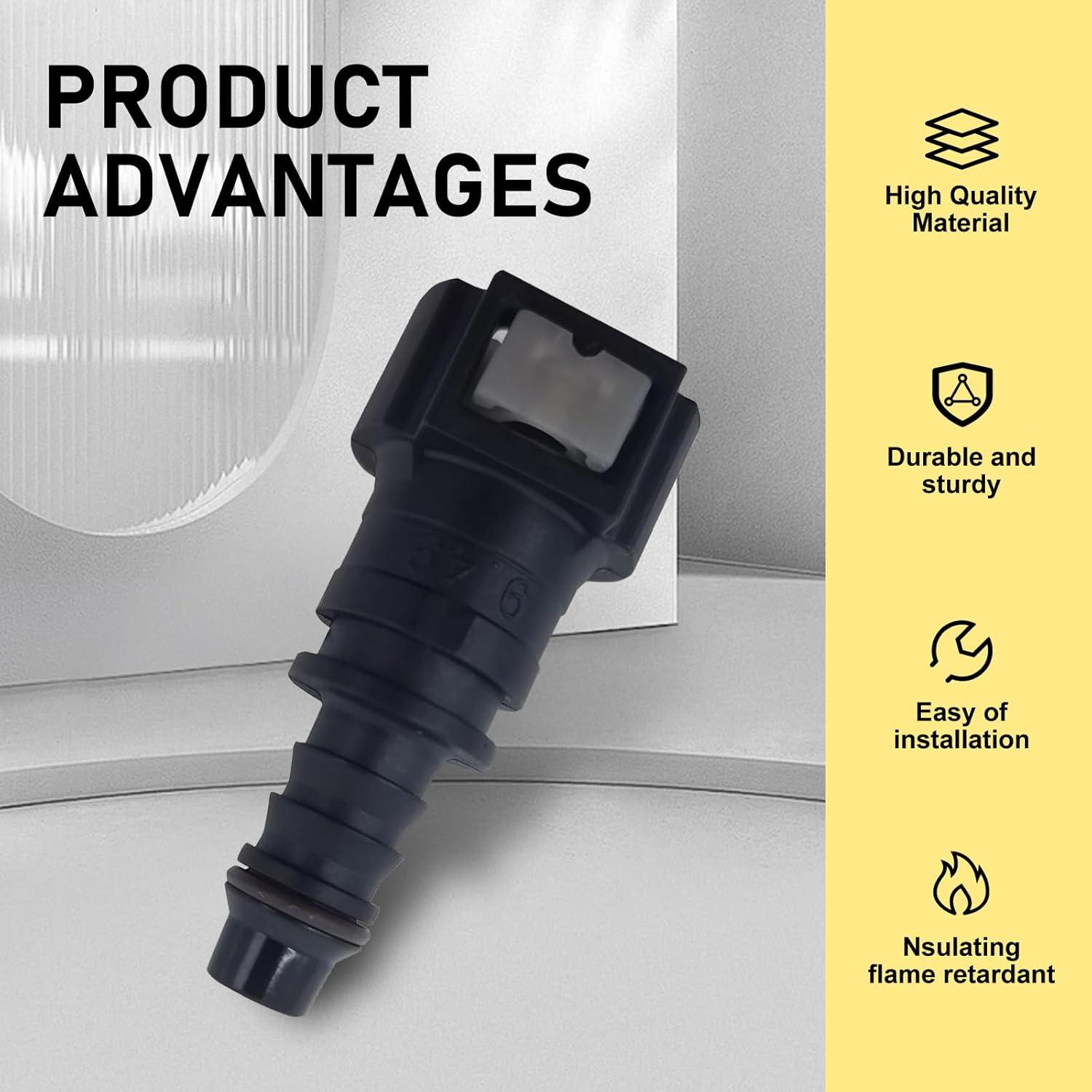 Conector de manguera de combustible Arwrilt 2 PCS 9.49mm a 8mm