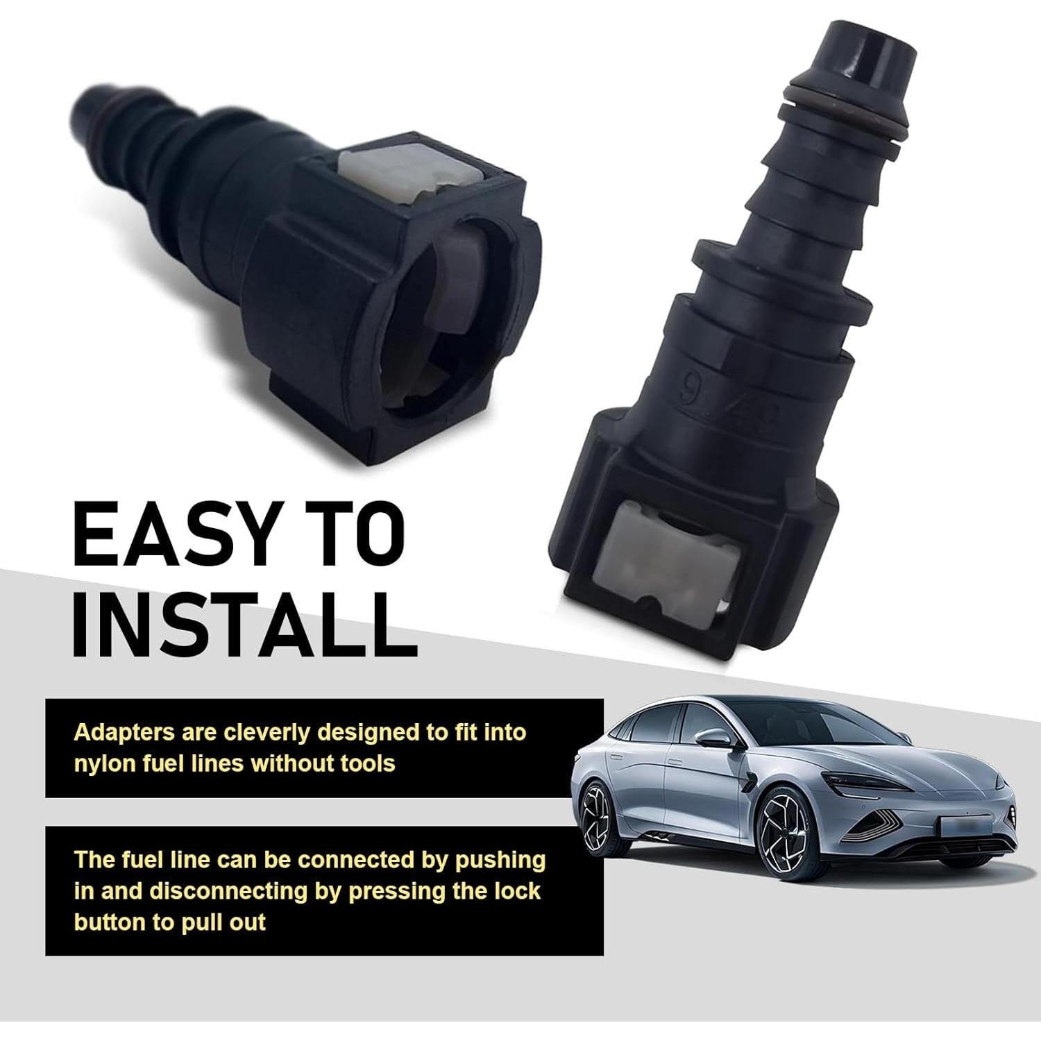 Conector de manguera de combustible Arwrilt 2 PCS 9.49mm a 8mm