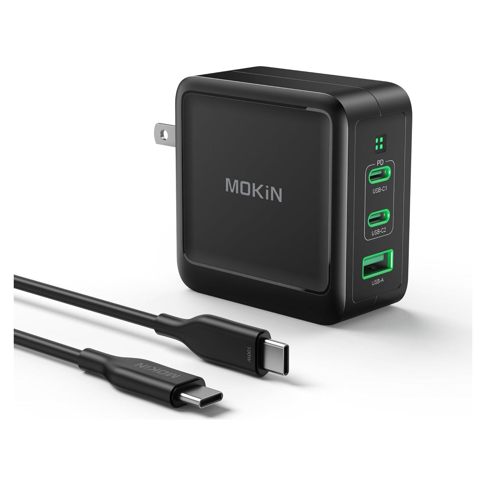 Cargador USB C 100W C-Smartlink Plegable Rápido 3 Puertos