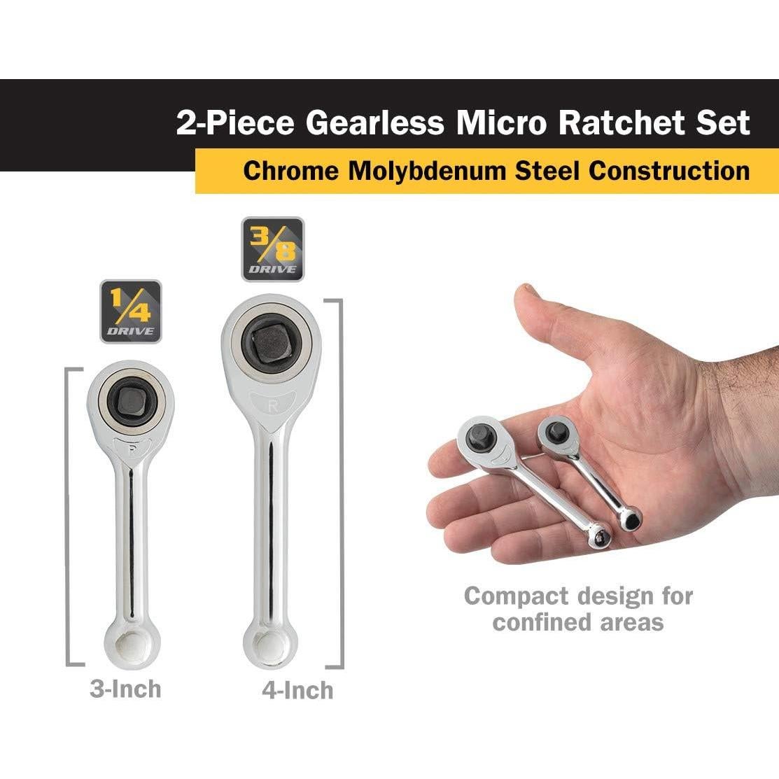 Juego de Micro Carraca Titan 18202 2 Piezas 1/4 y 3/8