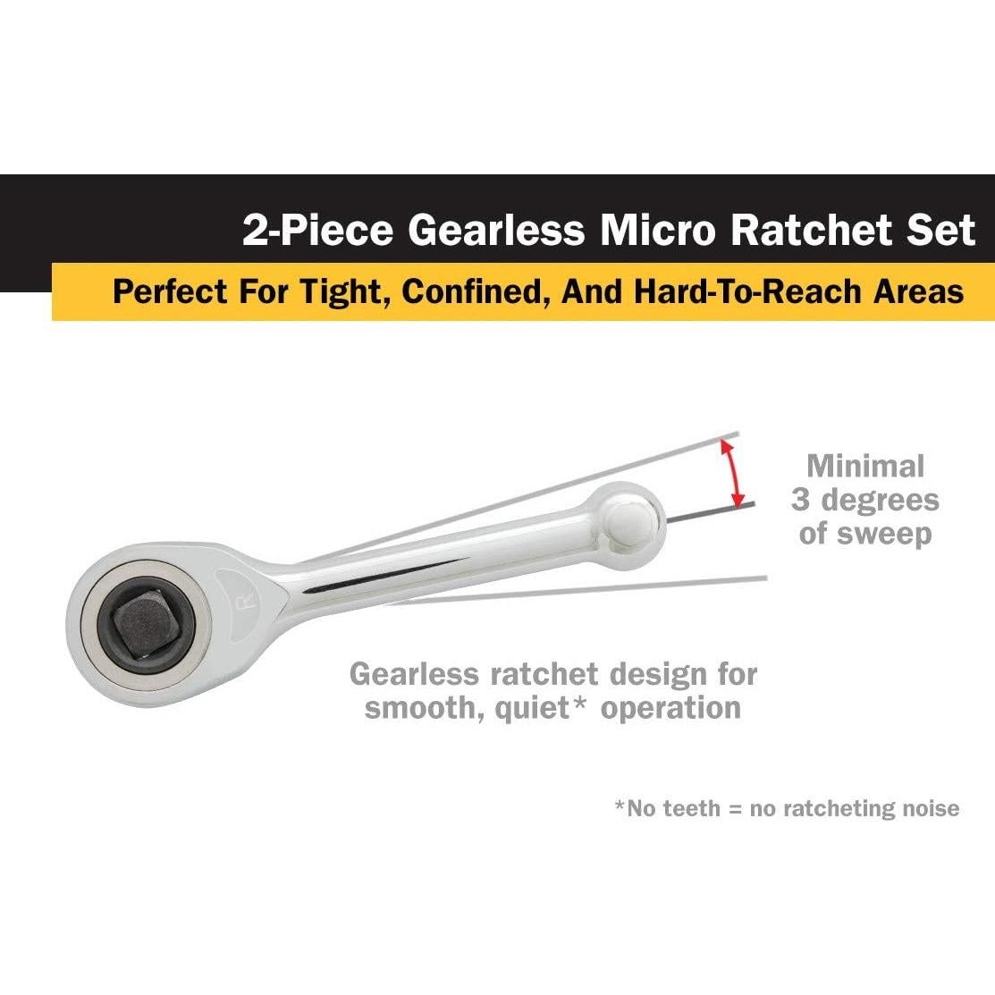 Juego de Micro Carraca Titan 18202 2 Piezas 1/4 y 3/8