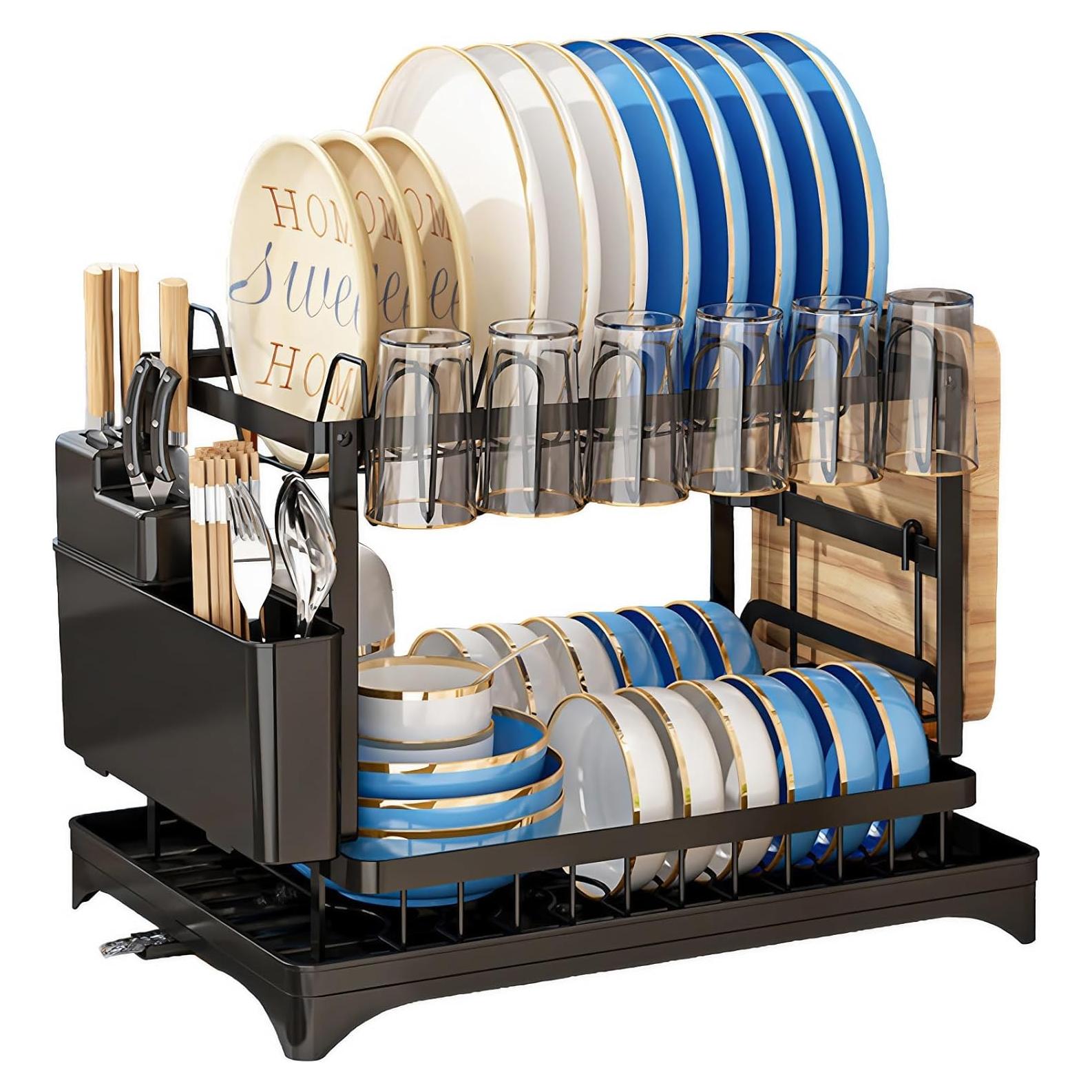 Escurridor de Platos MHEOMTME de Acero Inoxidable 2 Niveles