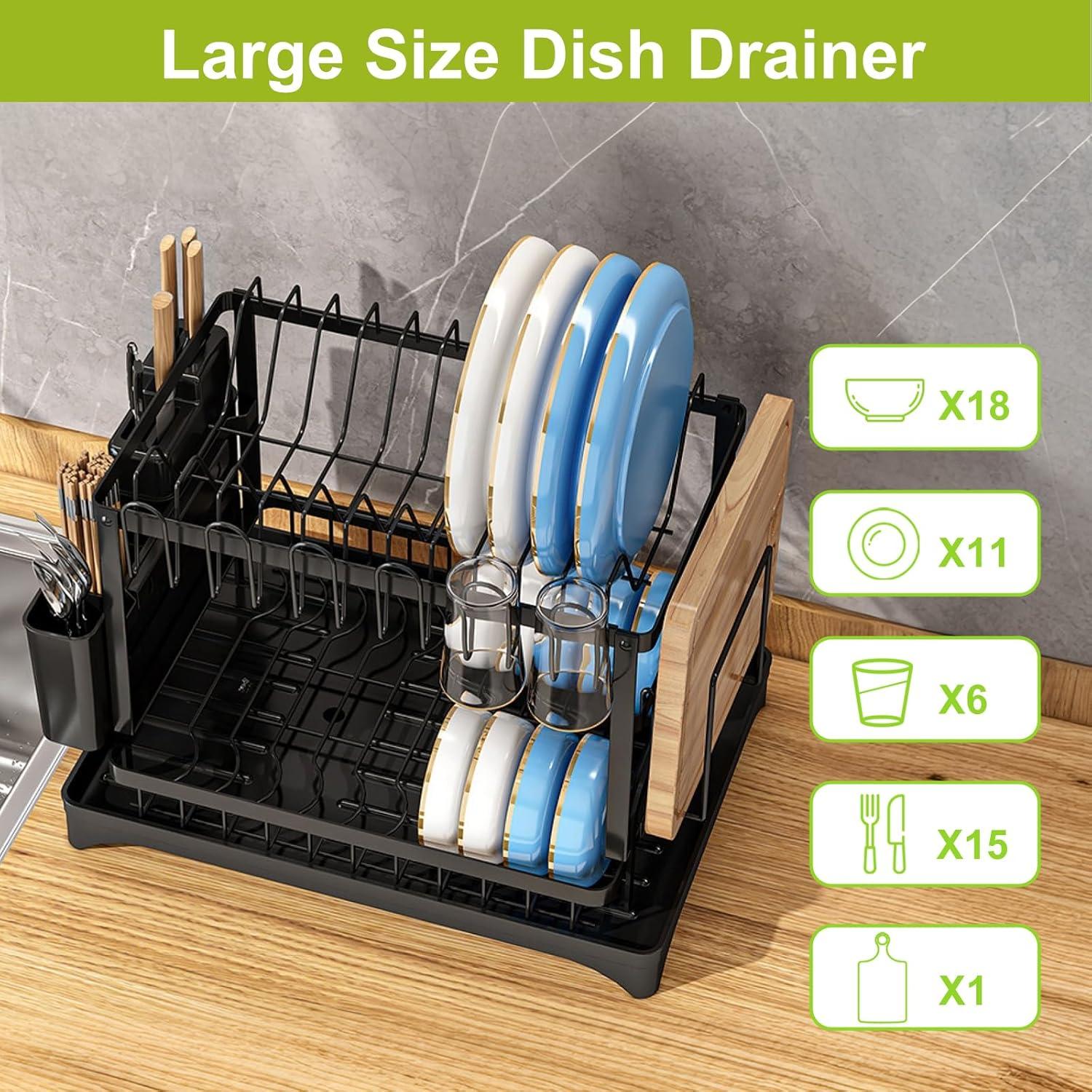 Escurridor de Platos MHEOMTME de Acero Inoxidable 2 Niveles