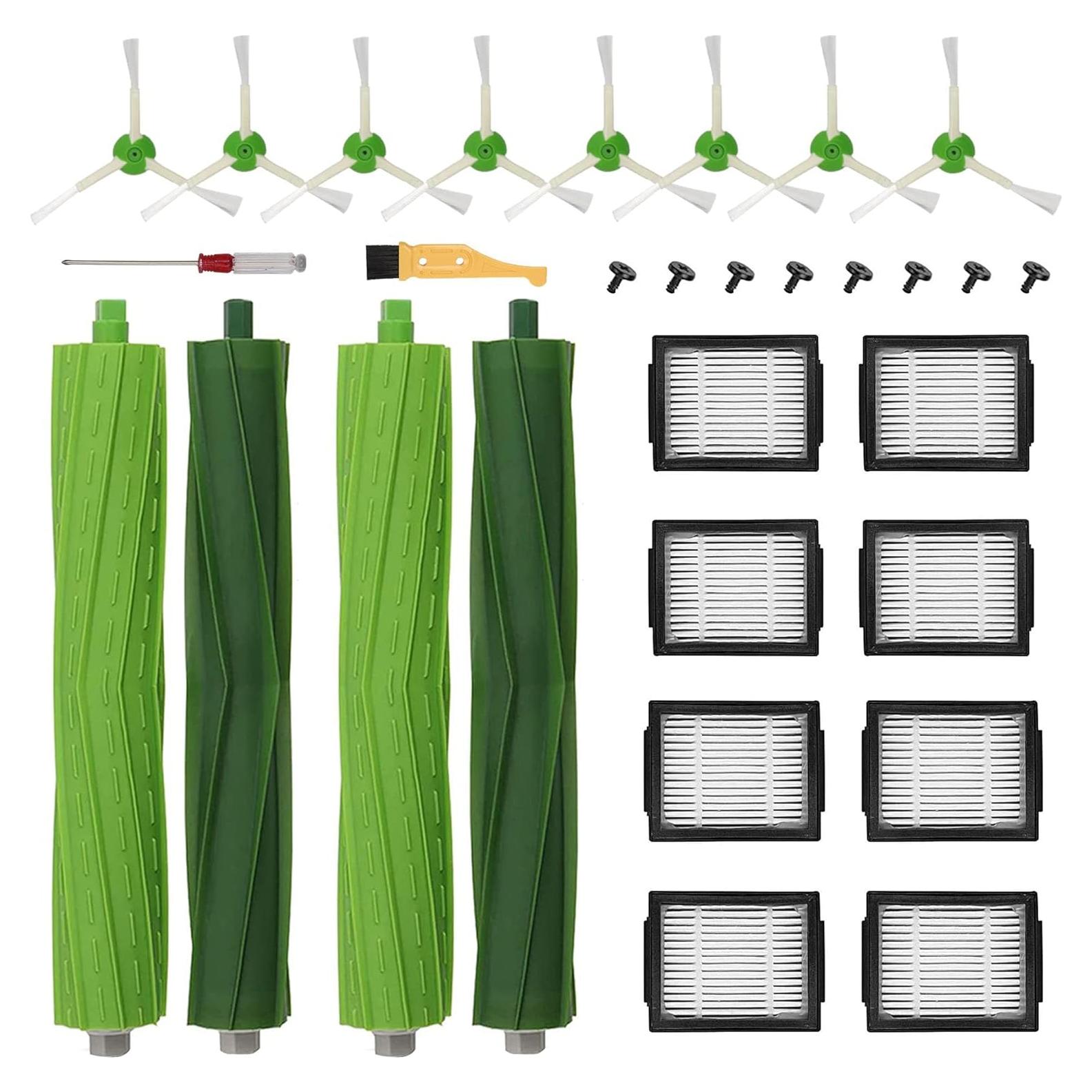 Kit de Repuesto iRobot Roomba E, I, J - 2 Juegos Cepillos, 8 Filtros HEPA
