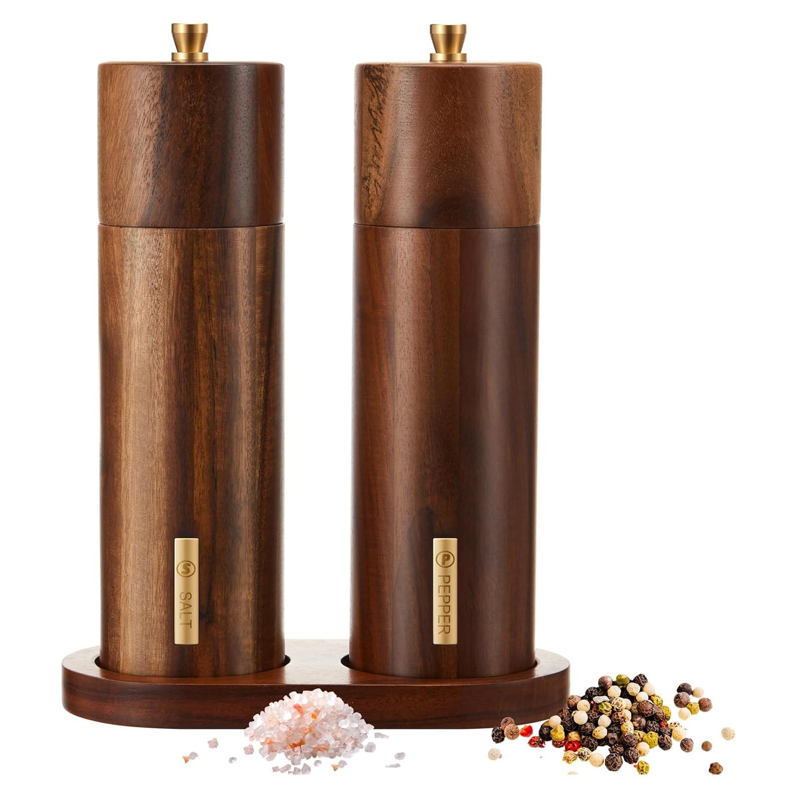 Juego de Molinillos de Sal y Pimienta LOYIM 20 cm Madera Acacia