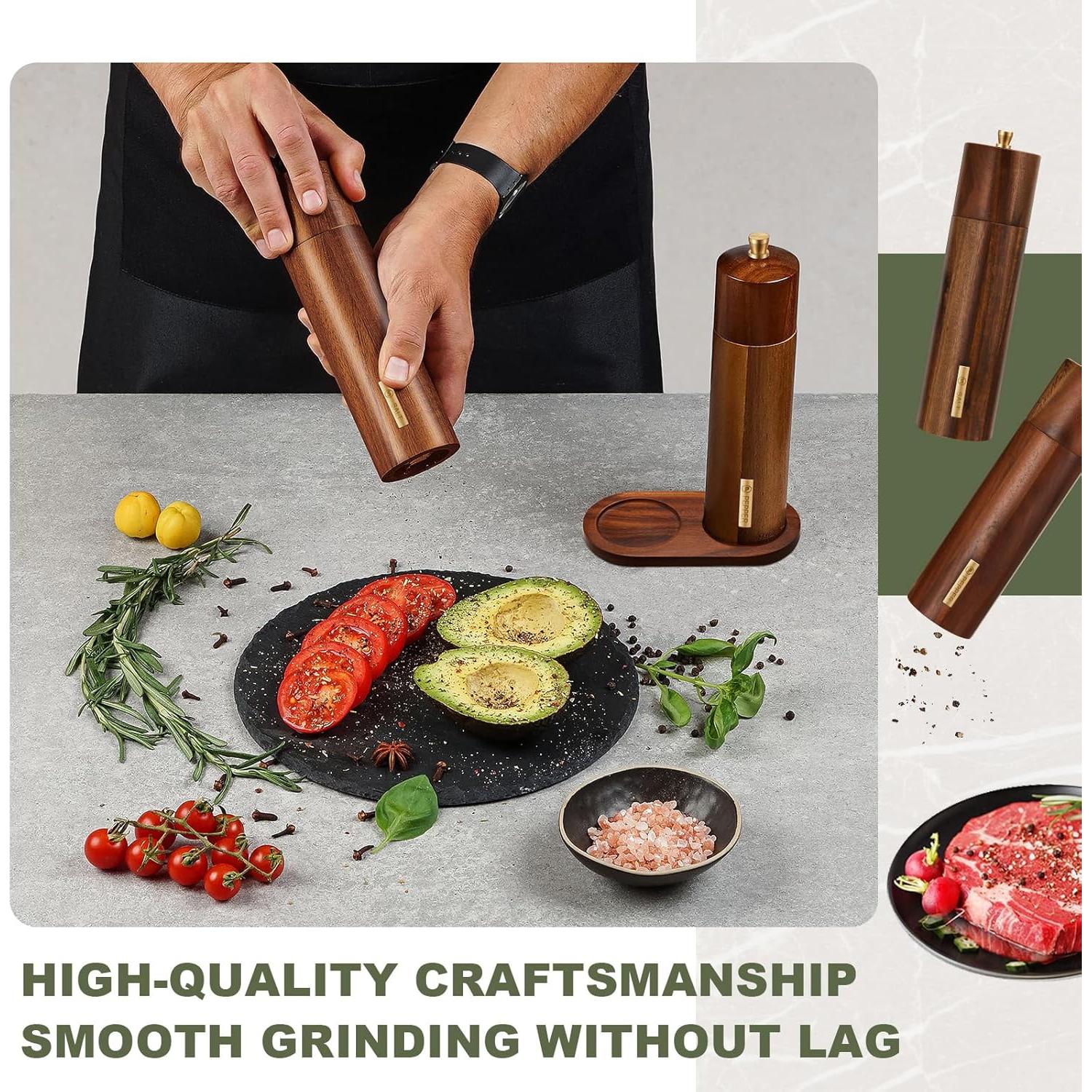 Juego de Molinillos de Sal y Pimienta LOYIM 20 cm Madera Acacia