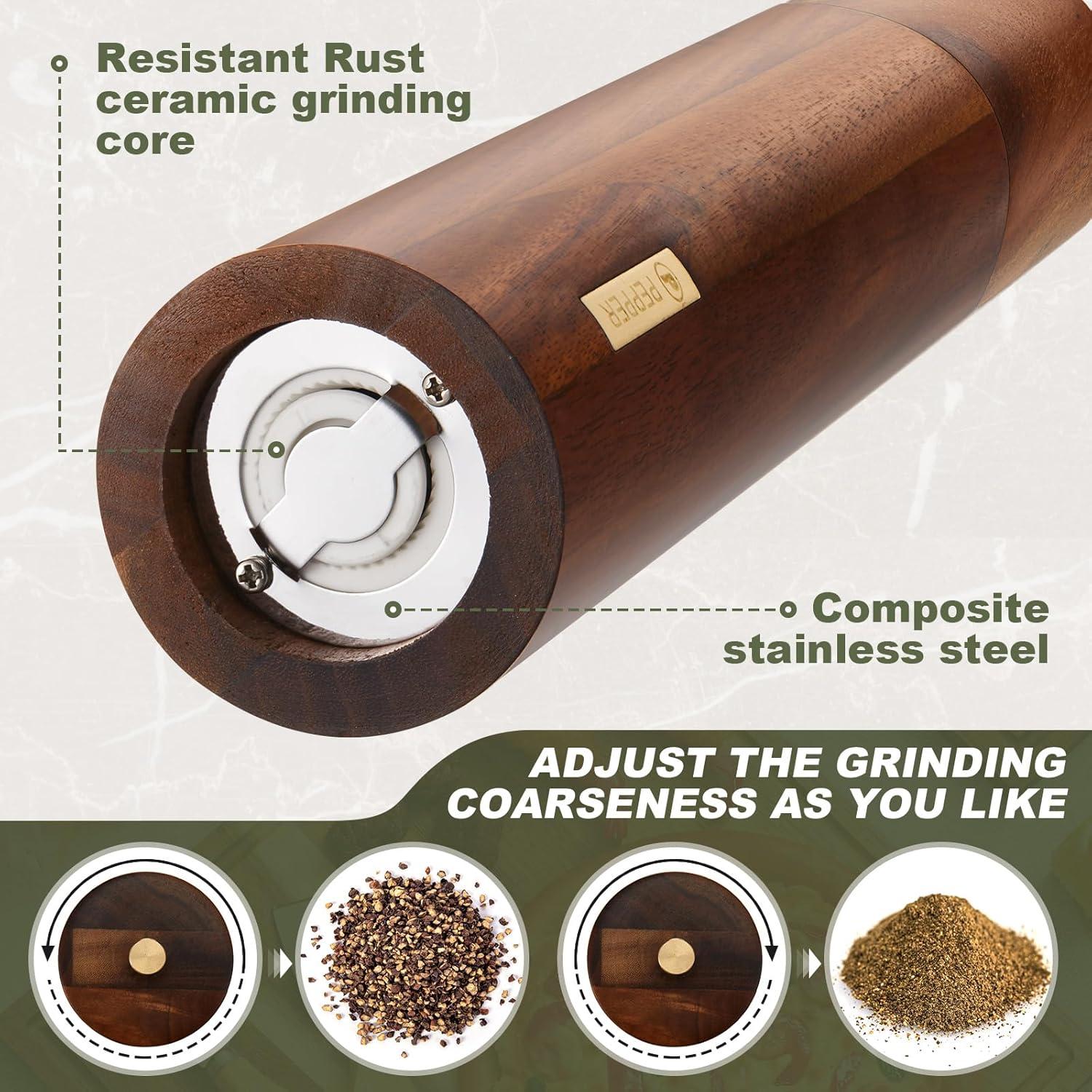 Juego de Molinillos de Sal y Pimienta LOYIM 20 cm Madera Acacia