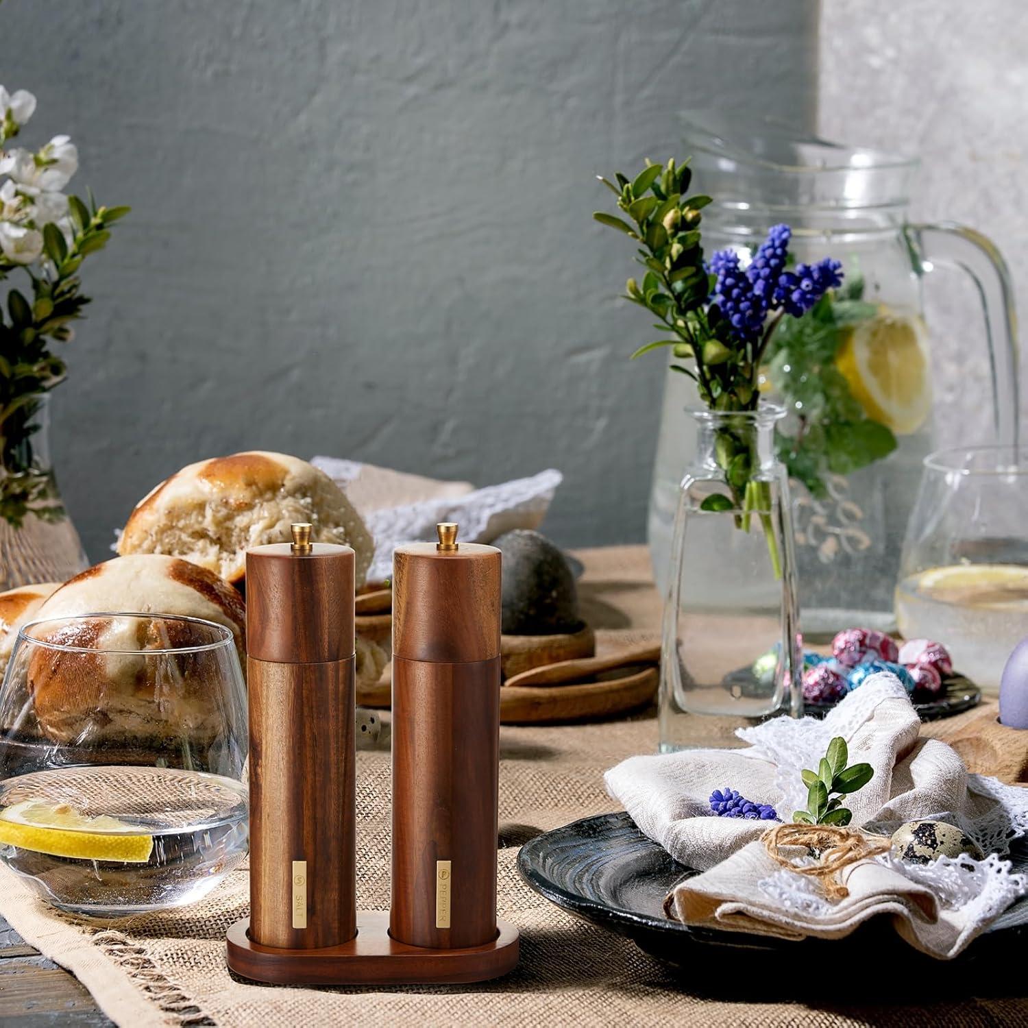 Juego de Molinillos de Sal y Pimienta LOYIM 20 cm Madera Acacia