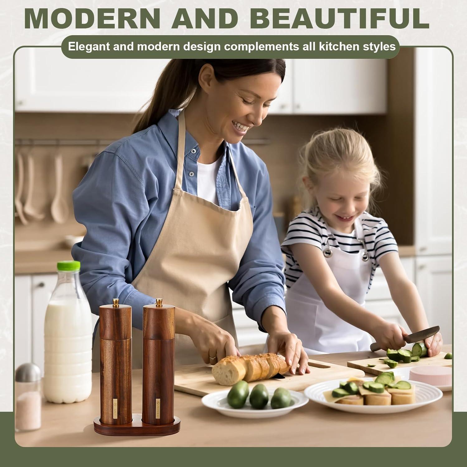 Juego de Molinillos de Sal y Pimienta LOYIM 20 cm Madera Acacia