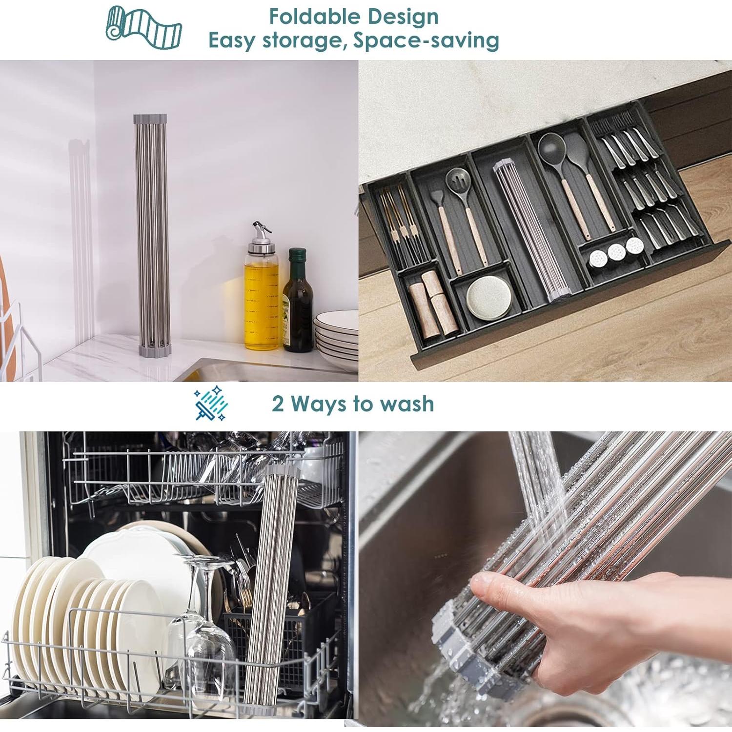 Estante de Secado de Platos Tomorotec 45x29 cm Acero Inoxidable