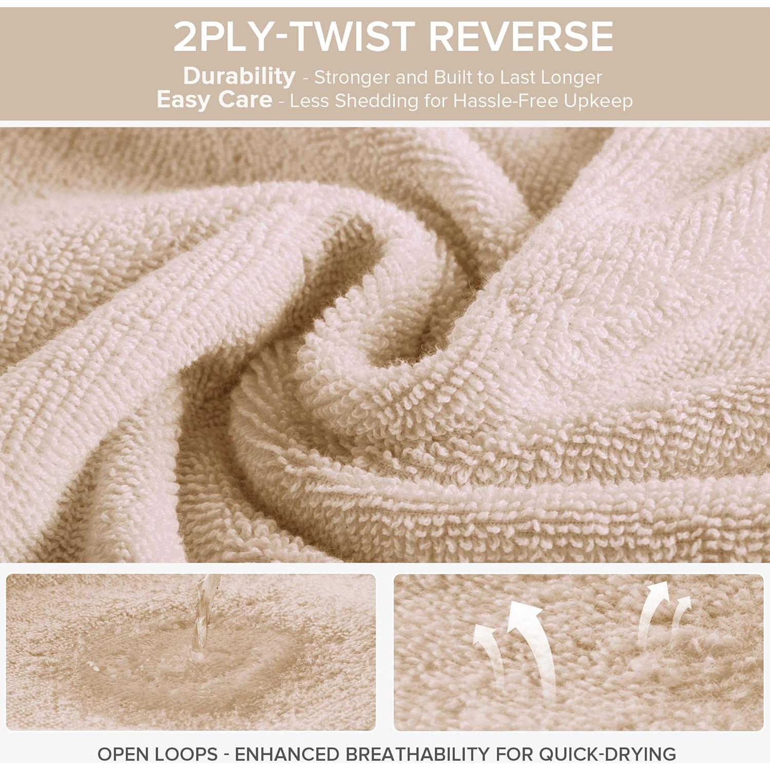 Conjunto de Toallas de Baño 6 Piezas Comfort Spaces 100% Algodón Beige