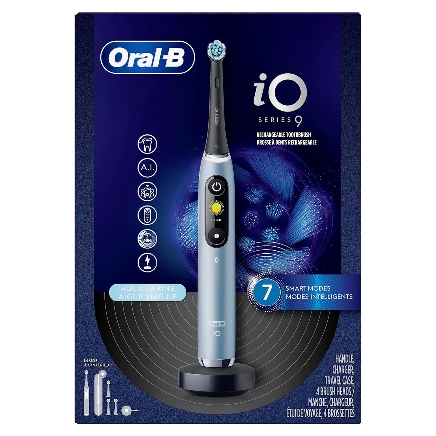 Cepillo de Dientes Eléctrico Oral-B iO Series 9 Aqua con 4 Cabezas