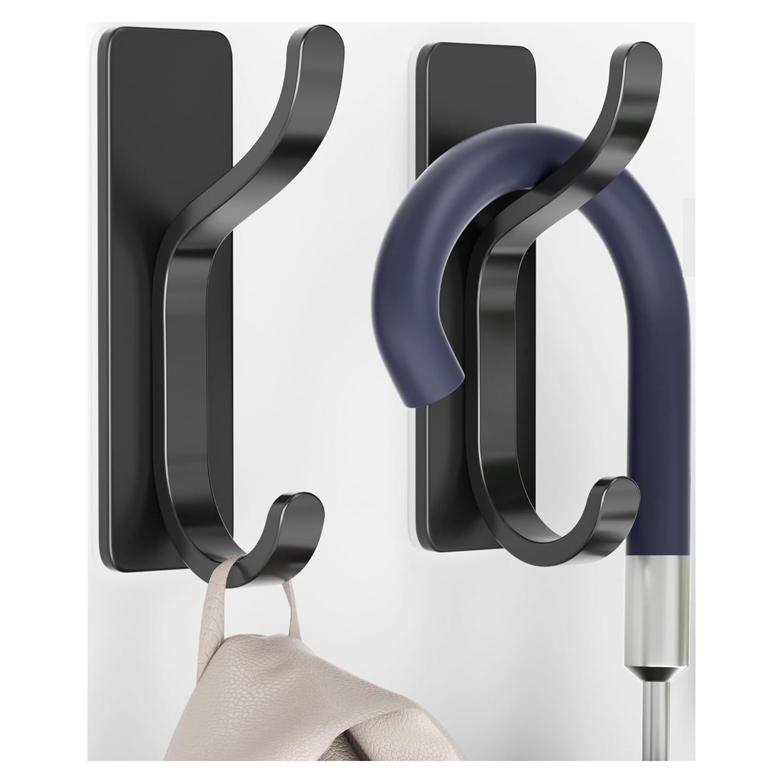 Ganchos Adhesivos para Pared Pickpiff - Paquete de 2, Soporta 6 kg, Negro