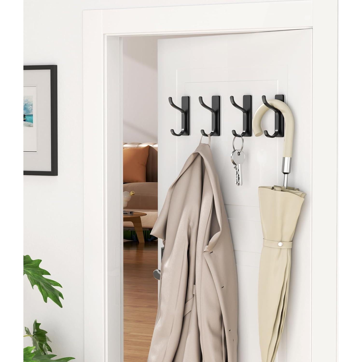 Ganchos Adhesivos para Pared Pickpiff - Paquete de 2, Soporta 6 kg, Negro