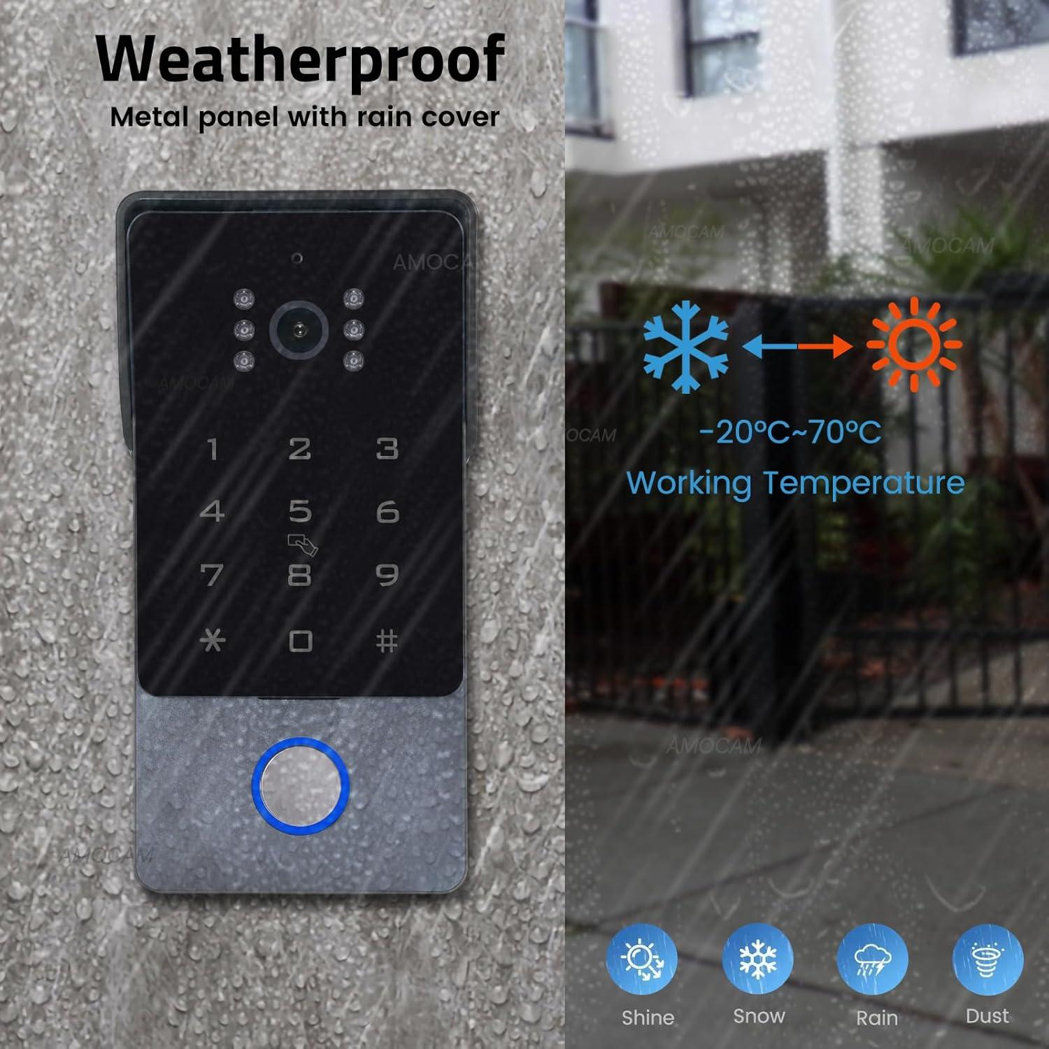 Intercomunicador de Video 2 Hilos AMOCAM 7" 1080P WiFi