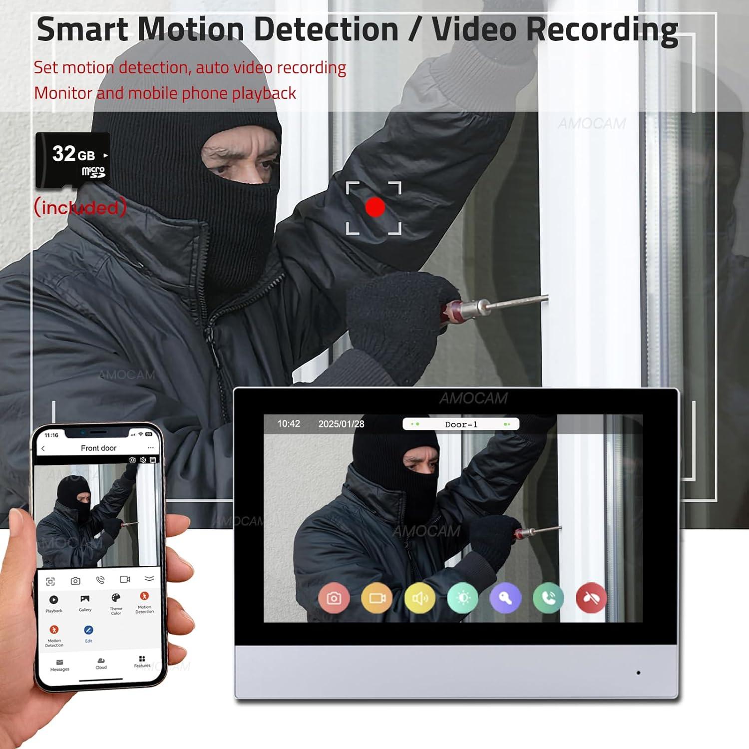 Intercomunicador de Video 2 Hilos AMOCAM 7" 1080P WiFi