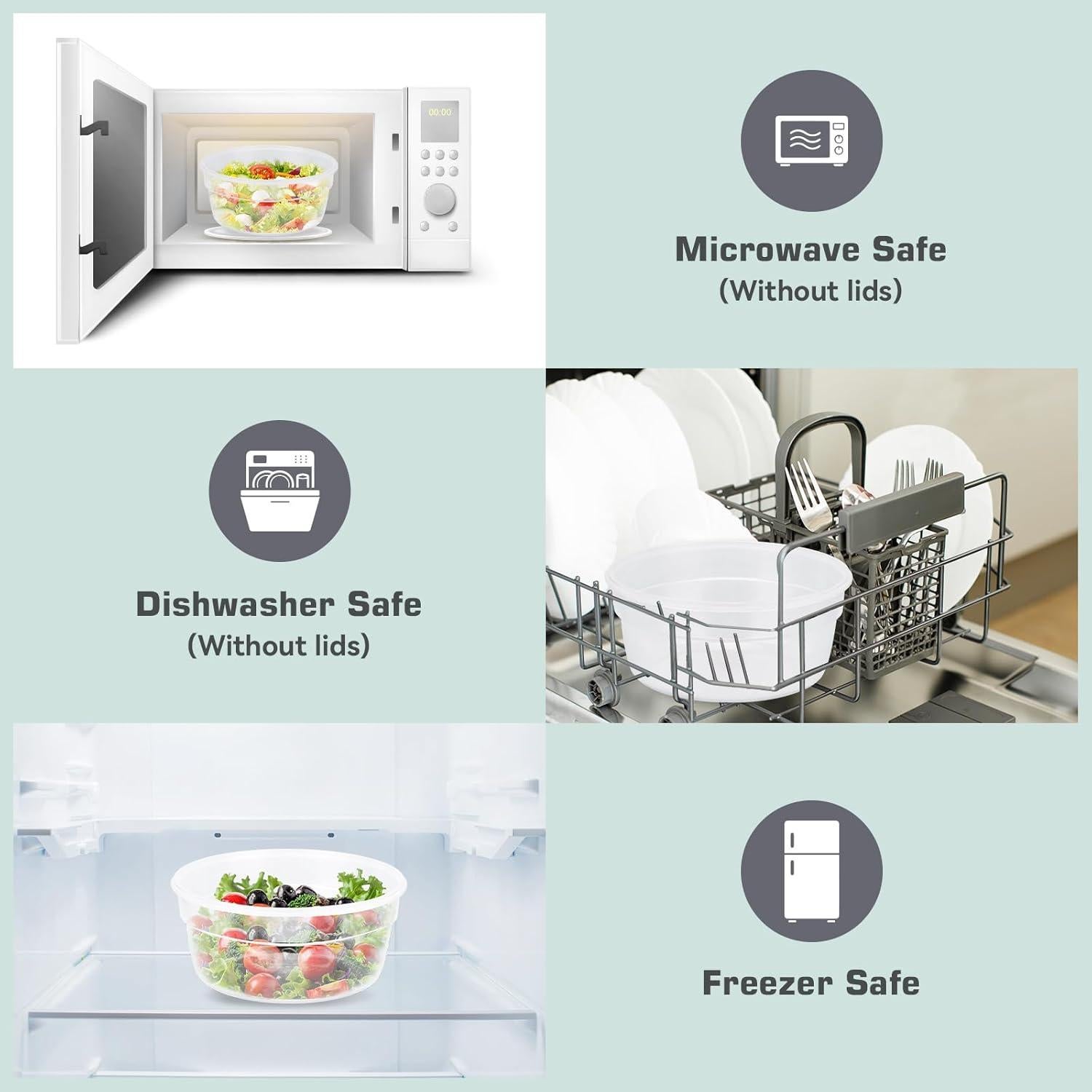 Contenedor de Almuerzo Reeple 1.24L con 4 Compartimentos Gris