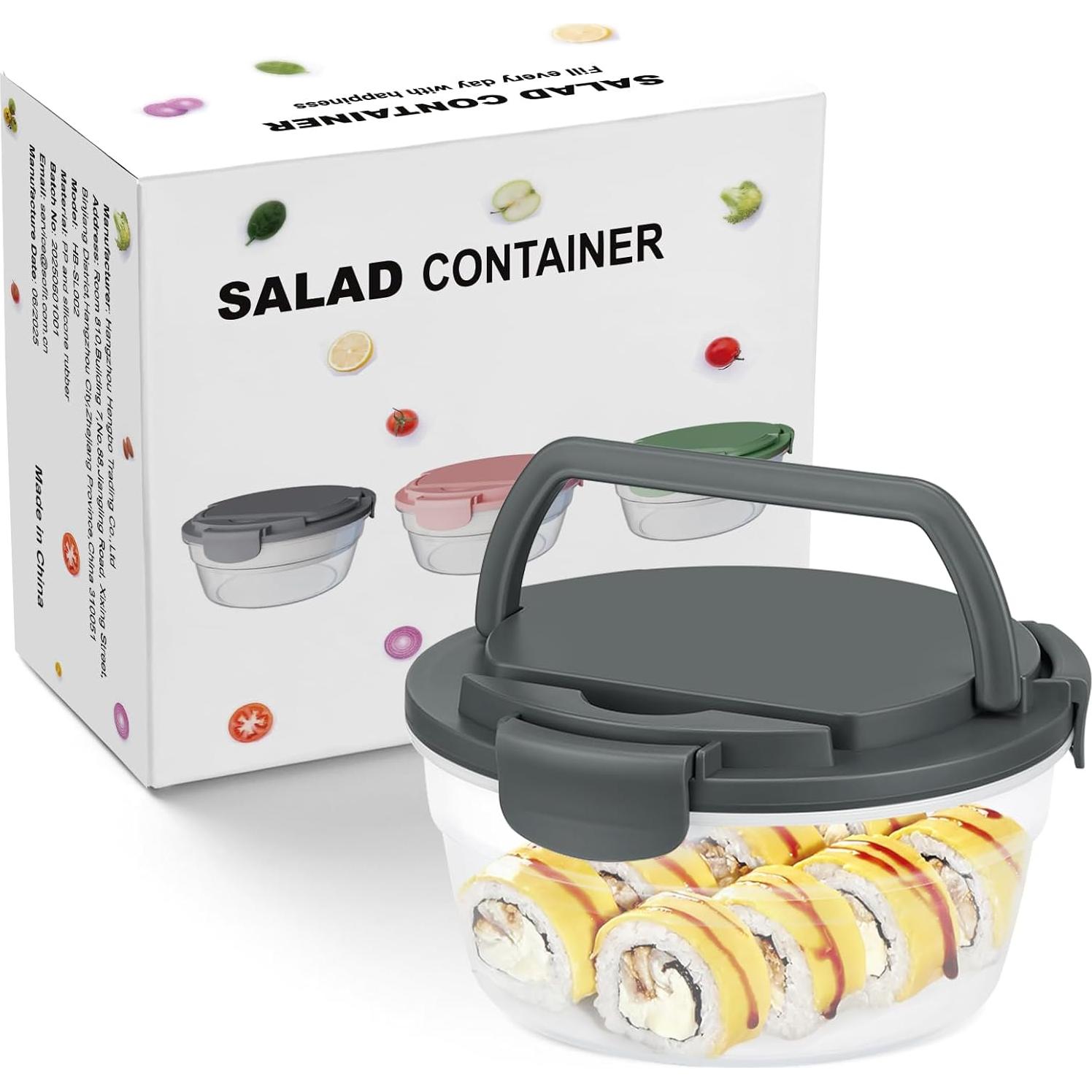 Contenedor de Almuerzo Reeple 1.24L con 4 Compartimentos Gris