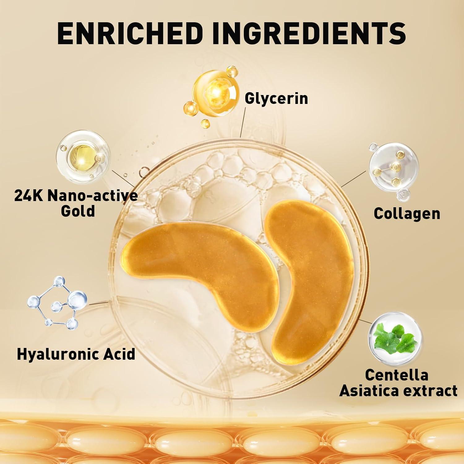 Parche para Ojos CHMI 24K Oro - 200 Pares Antienvejecimiento