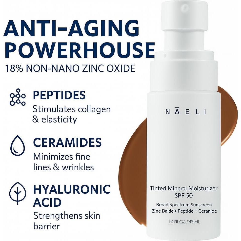 Hidratante Tinte Facial NAELI SPF 50 Oscuro - 39.4 g