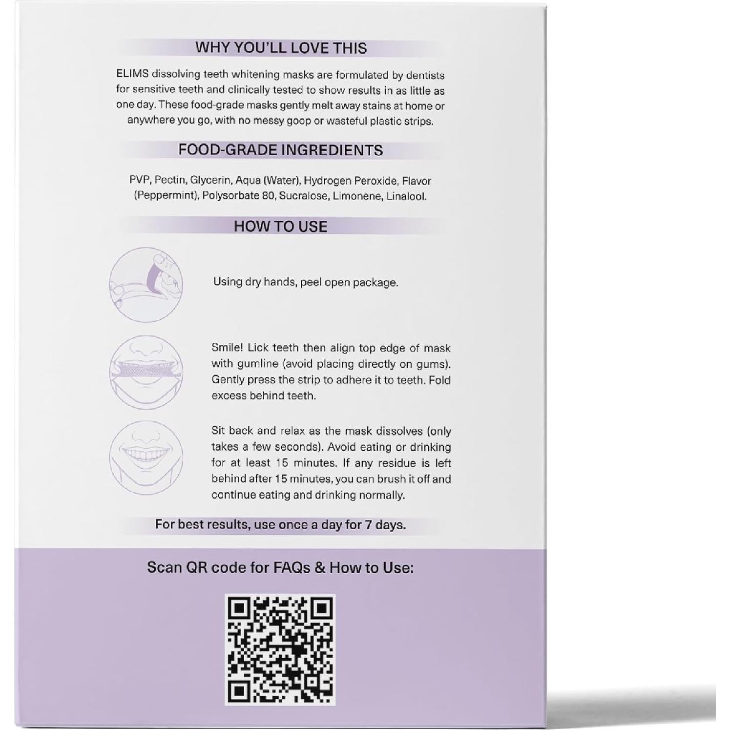 Tiras Blanqueadoras ELIMS Melt-Away para Dientes Sensibles - 14 Tiras