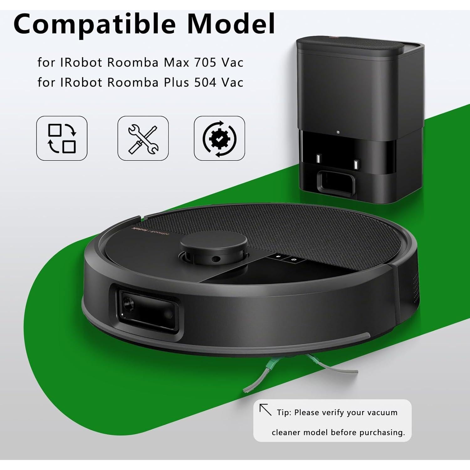 10 Cepillos Laterales de Repuesto Effidula para iRobot Roomba
