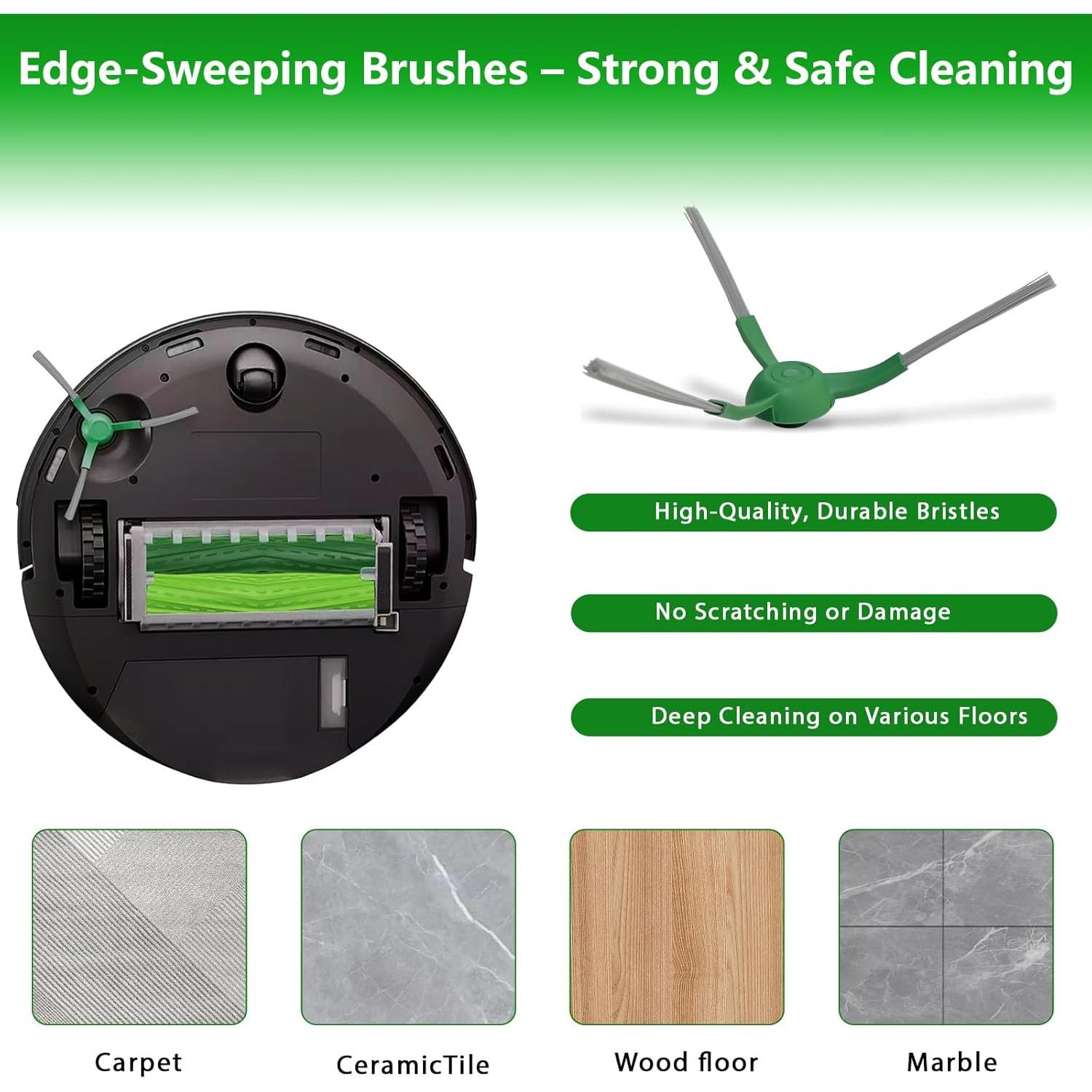 10 Cepillos Laterales de Repuesto Effidula para iRobot Roomba