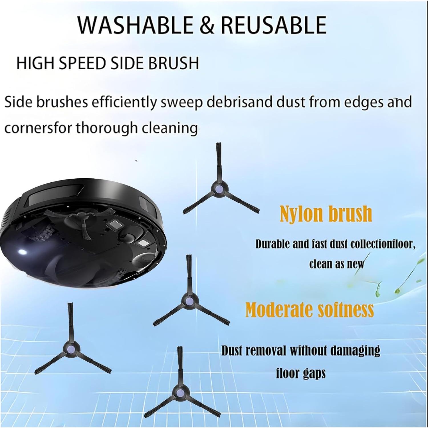 Kit de Repuesto para Aspiradora Robot eufy S1 Pro - 1 Cepillo Rodante, 4 Cepillos Laterales, 2 Filtros HEPA, 4 Bolsas de Polvo