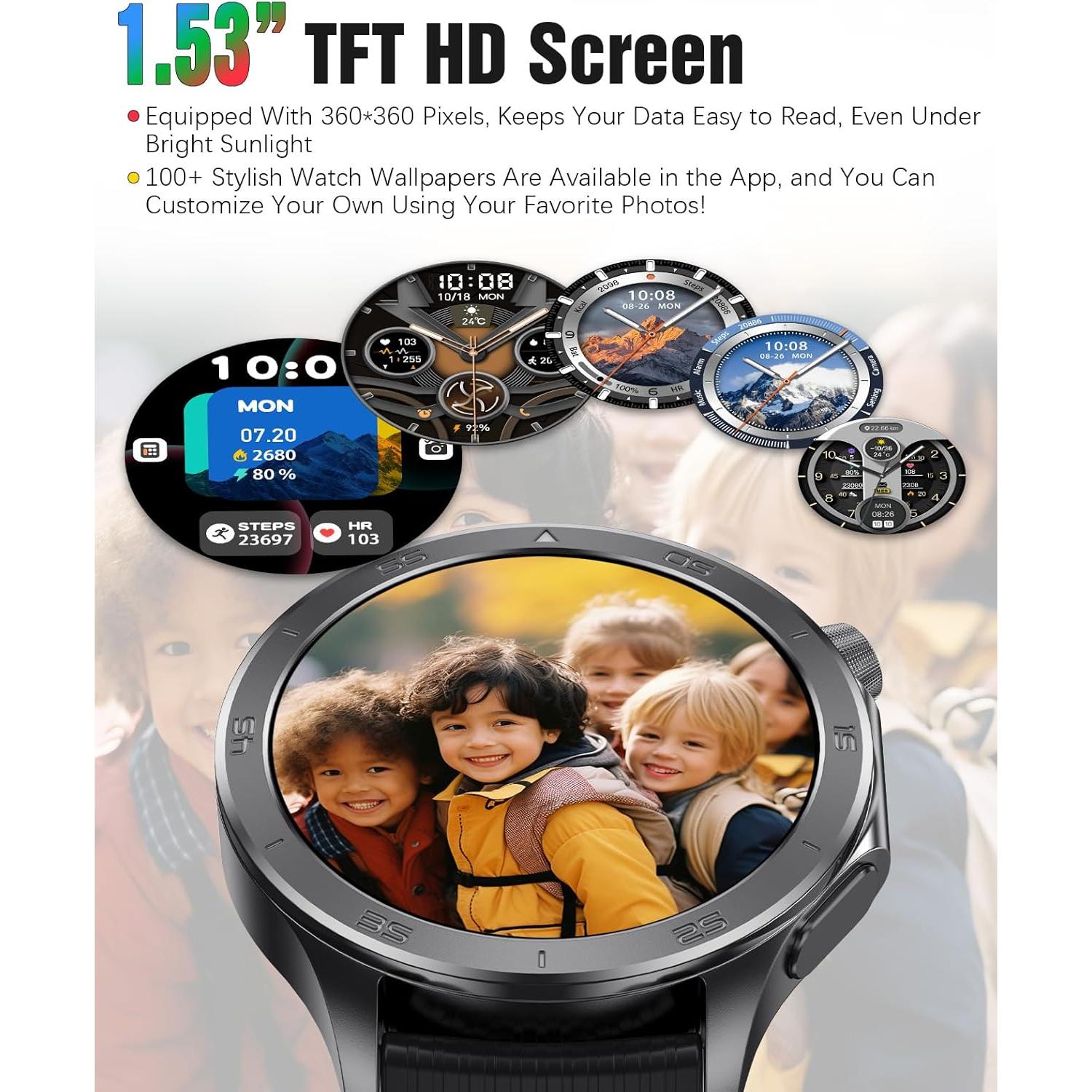 Reloj Inteligente Deportivo RollsTimi X2Max 1.53" HD Negro