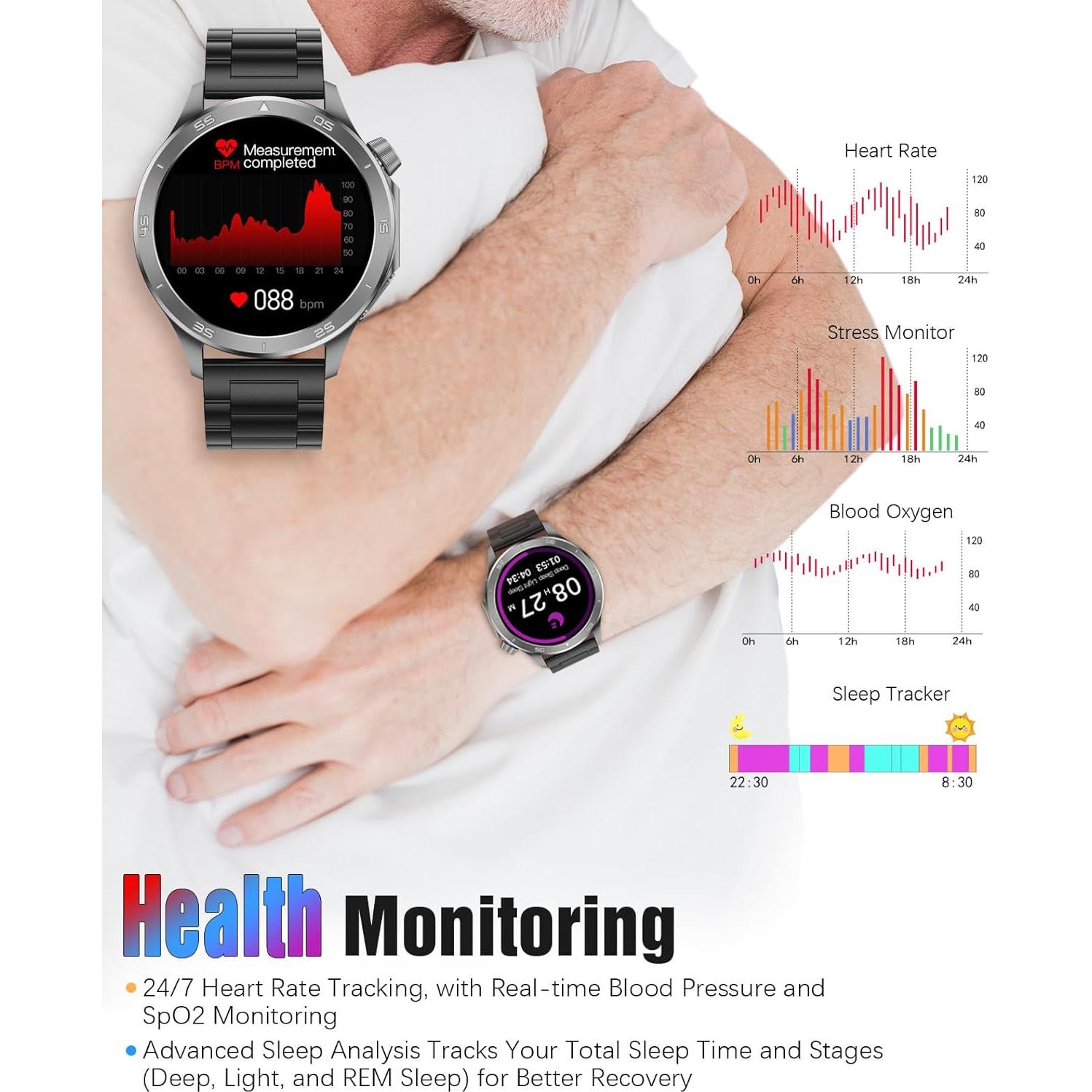 Reloj Inteligente Deportivo RollsTimi X2Max 1.53" HD Negro