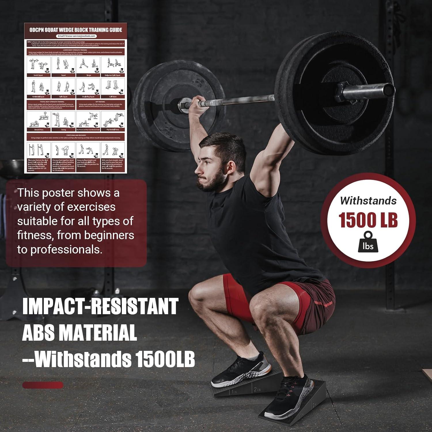 Bloque de cuclillas ODCPN 2 Piezas Antideslizante 30x15x9cm