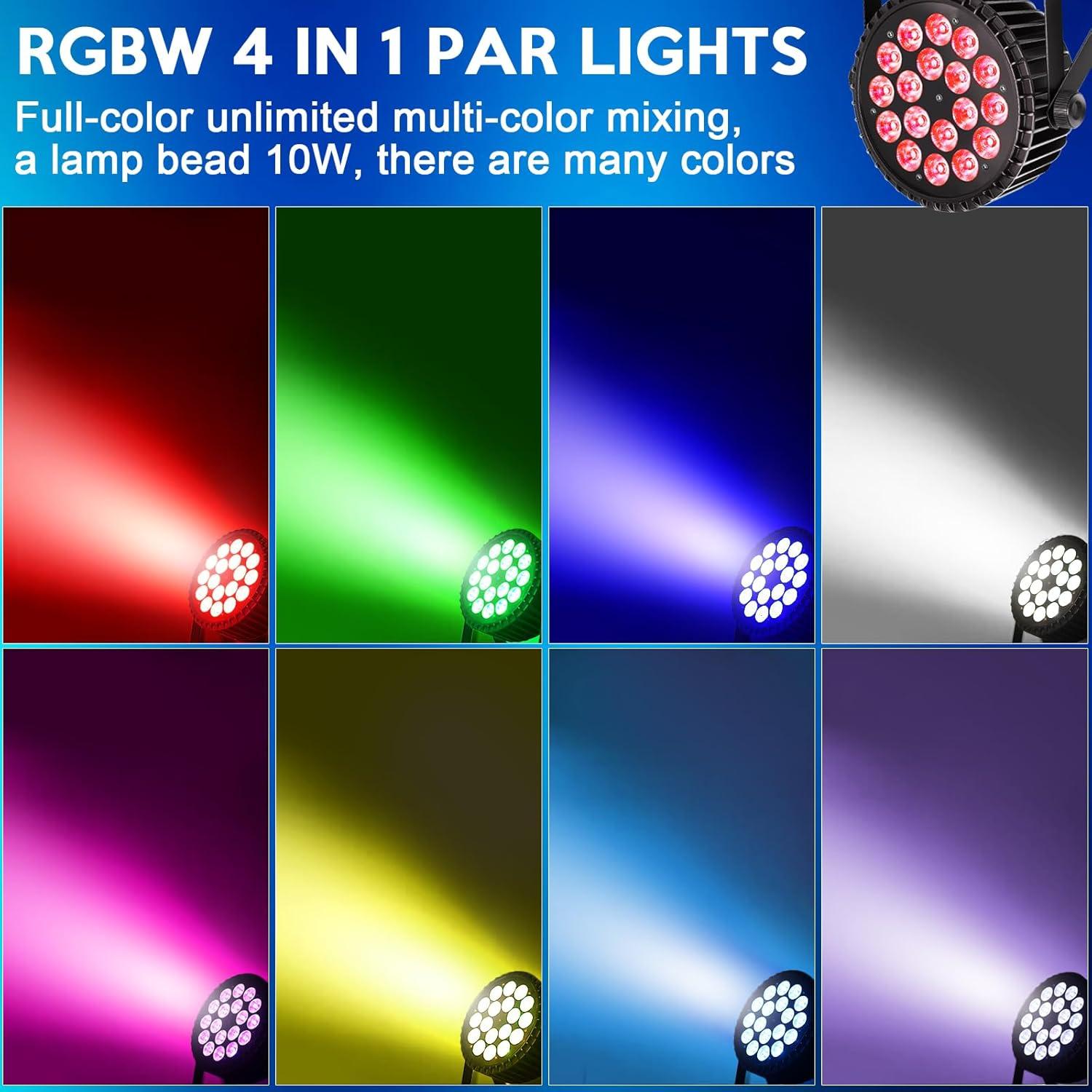 Luces LED Par 18X10W SvaetloDJ DMX RGBW para eventos